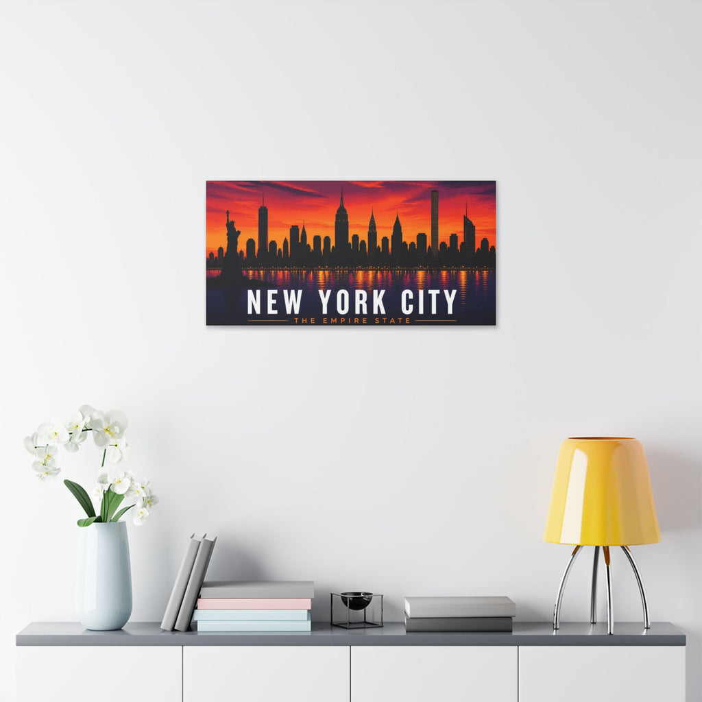 New York City Skyline Canvas Art – 'New York City The Empire State' Stretched Wall Decor