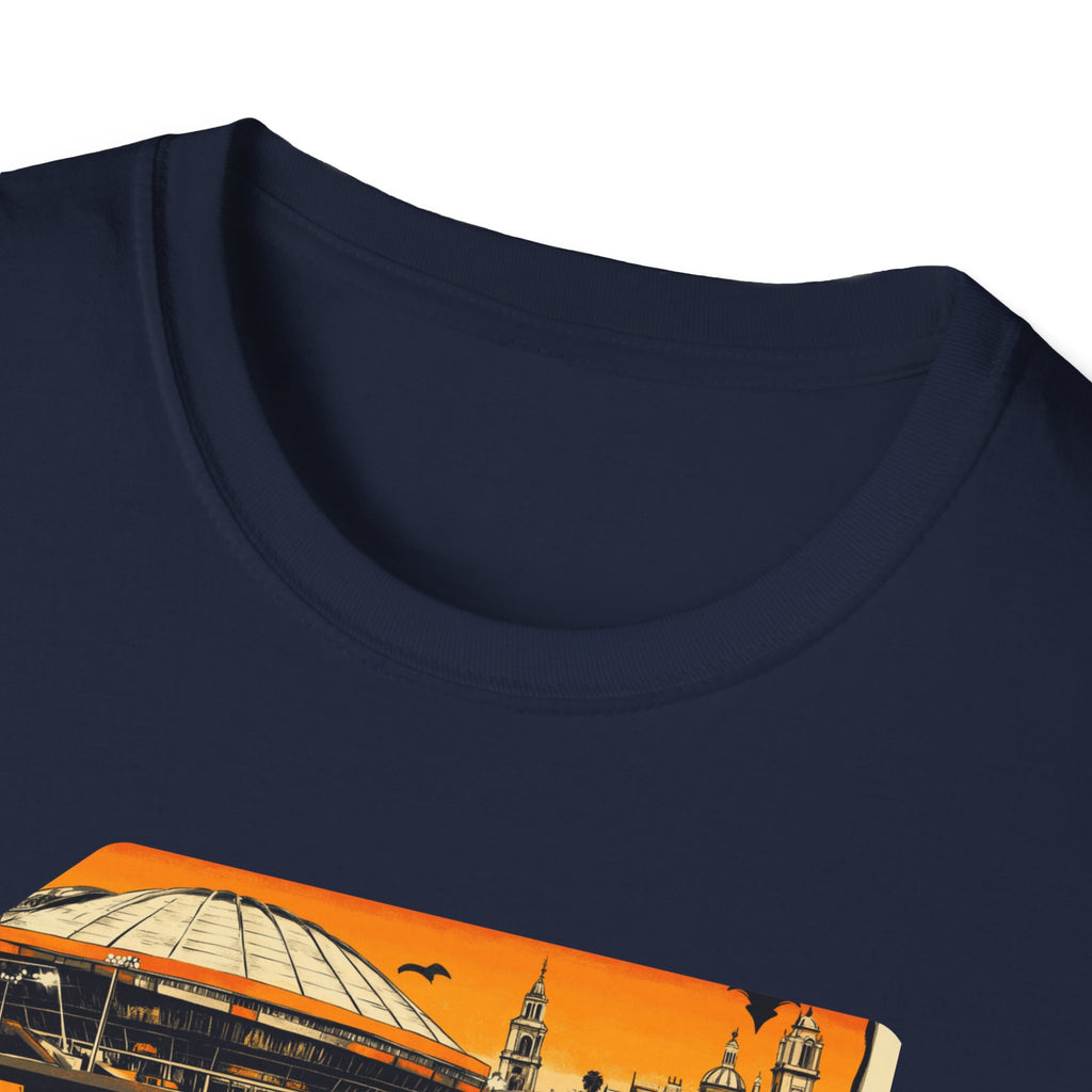 Valencia postcard skyline T-Shirt | Retro cityscape, orange sunset