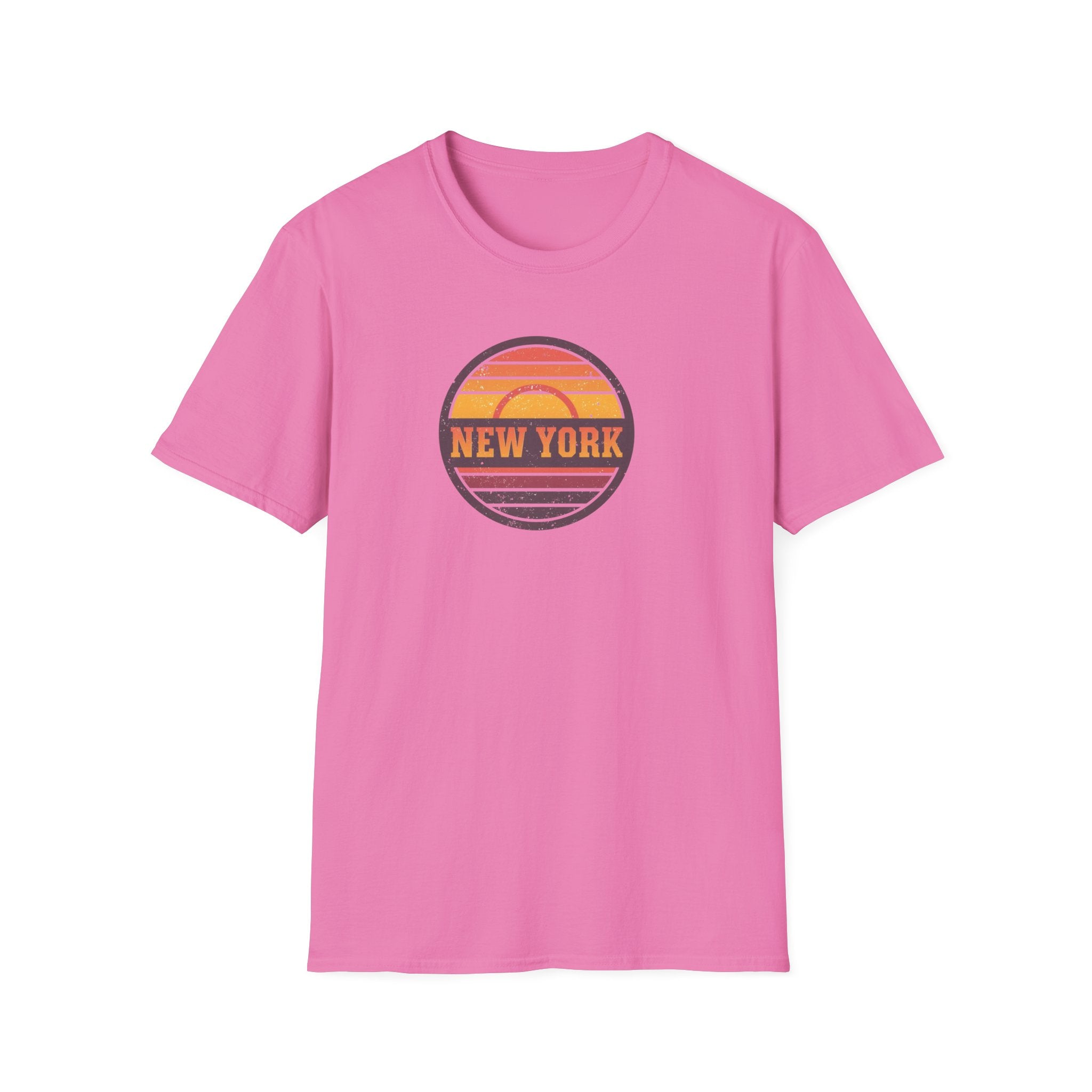 New York sunset badge T-Shirt | vintage retro city graphic