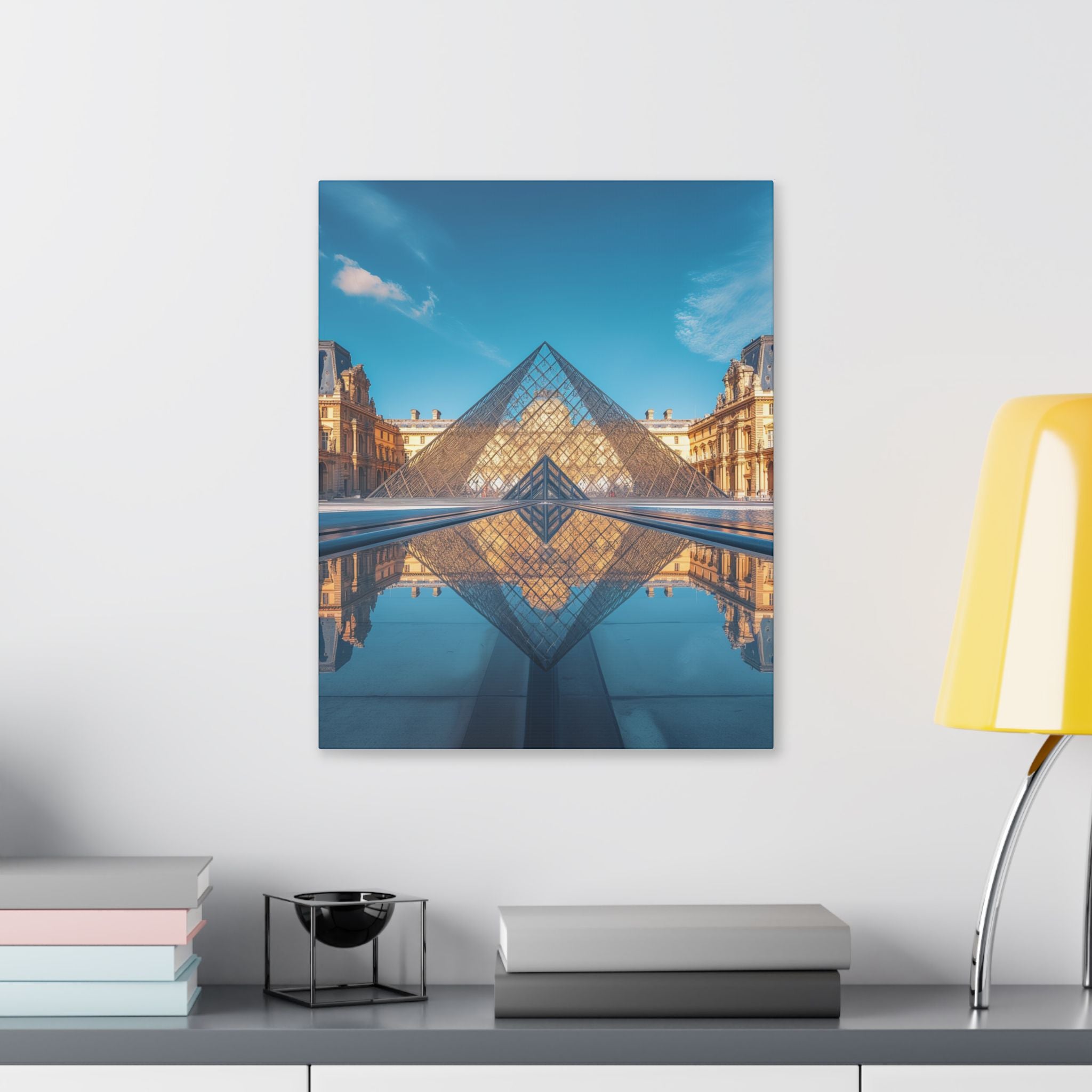 Louvre Glass Pyramid Canvas Print — Paris Travel Wall Art