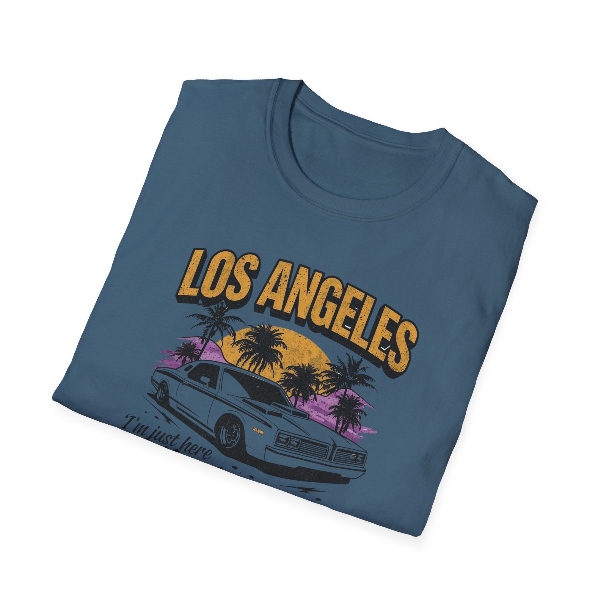 Los Angeles Retro Car T-Shirt — "For the Street Cred" Vintage Sunset Tee