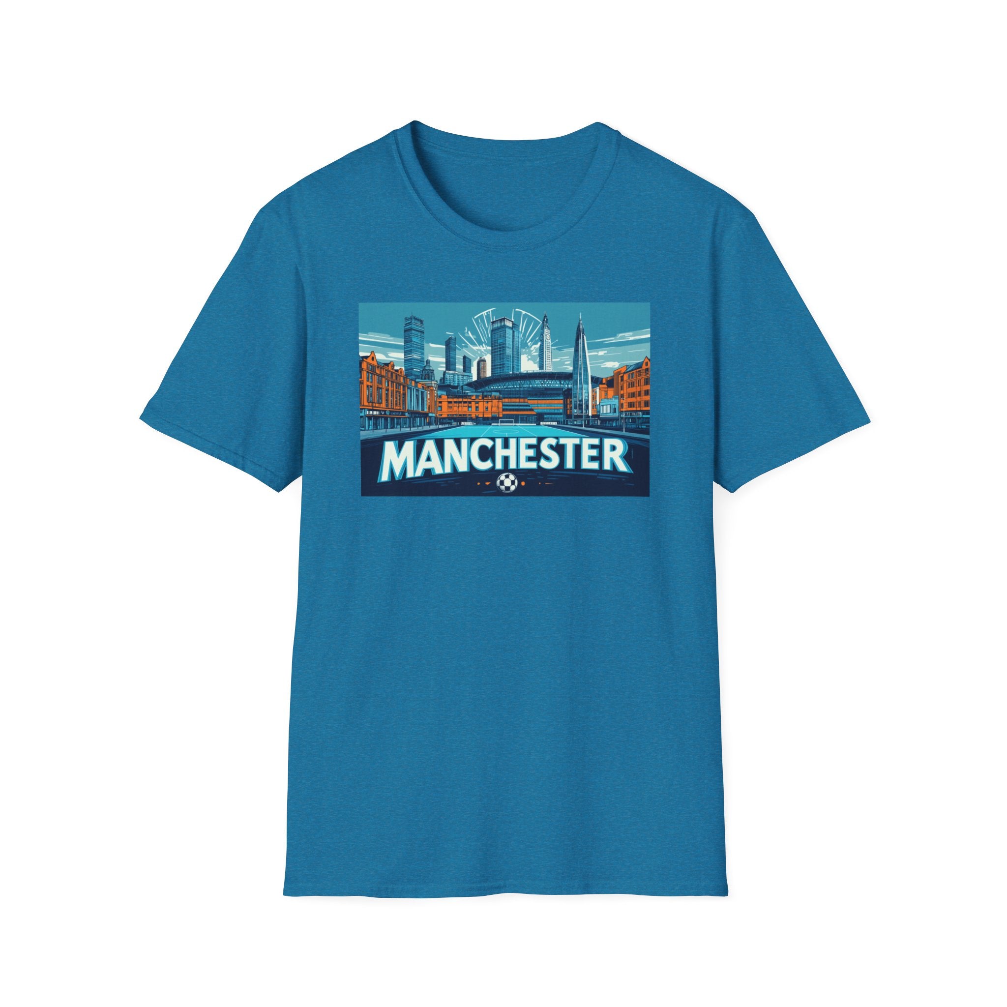 Manchester skyline T-Shirt | Cityscape graphic tee, England travel souvenir