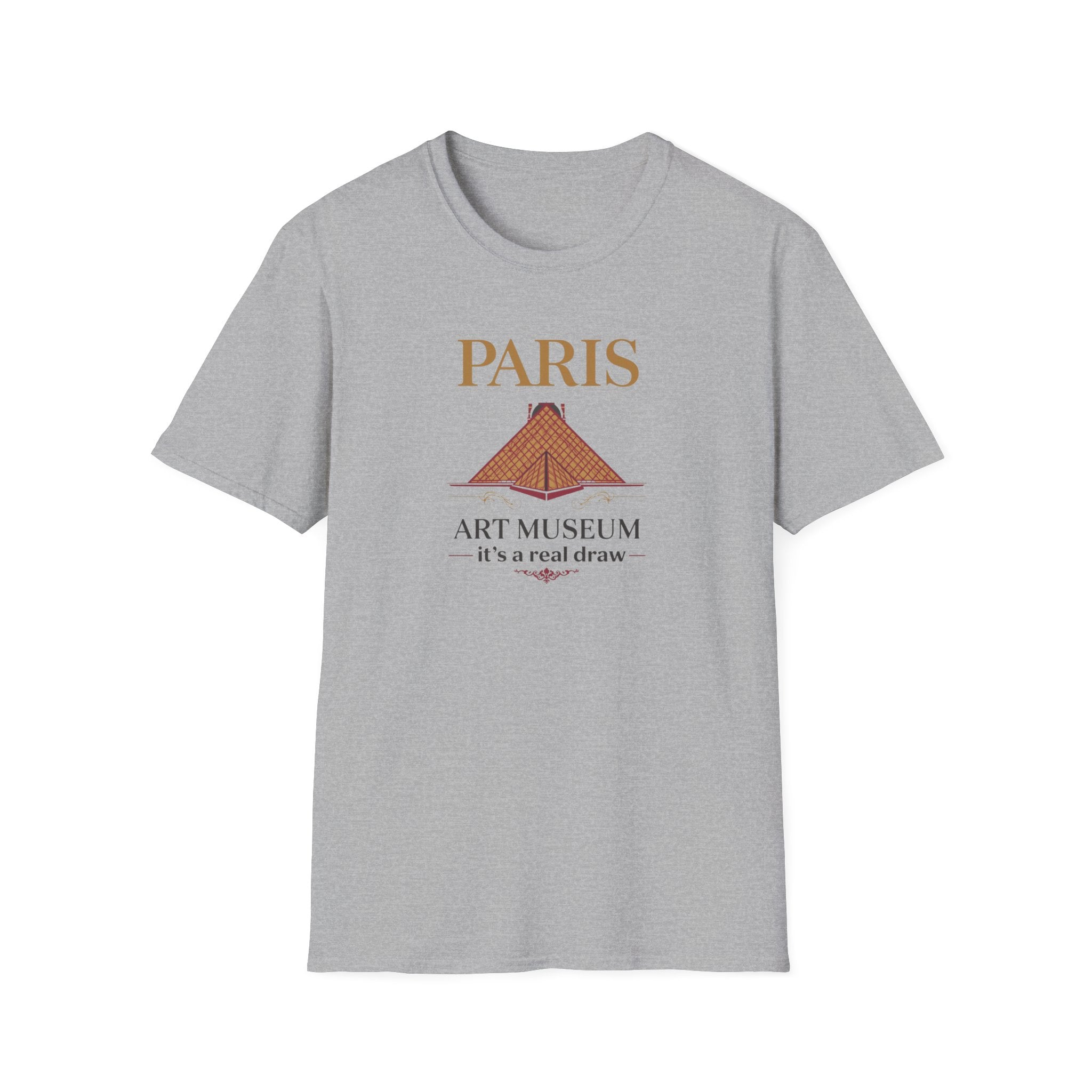 Paris Art Museum T-Shirt – 'It's a Real Draw' Louvre Pyramid Graphic Tee