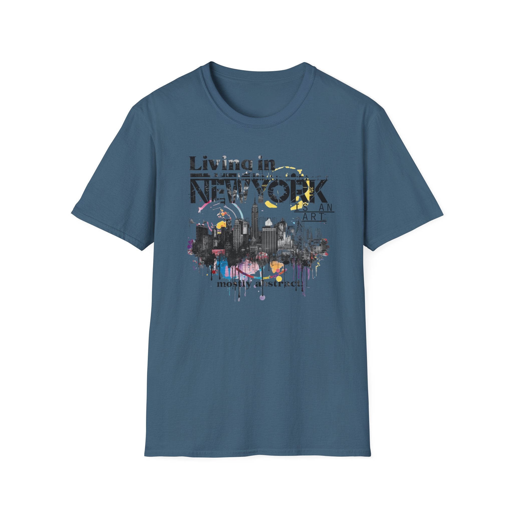 New York Skyline T-Shirt — 'Living in New York' Urban Watercolor Tee