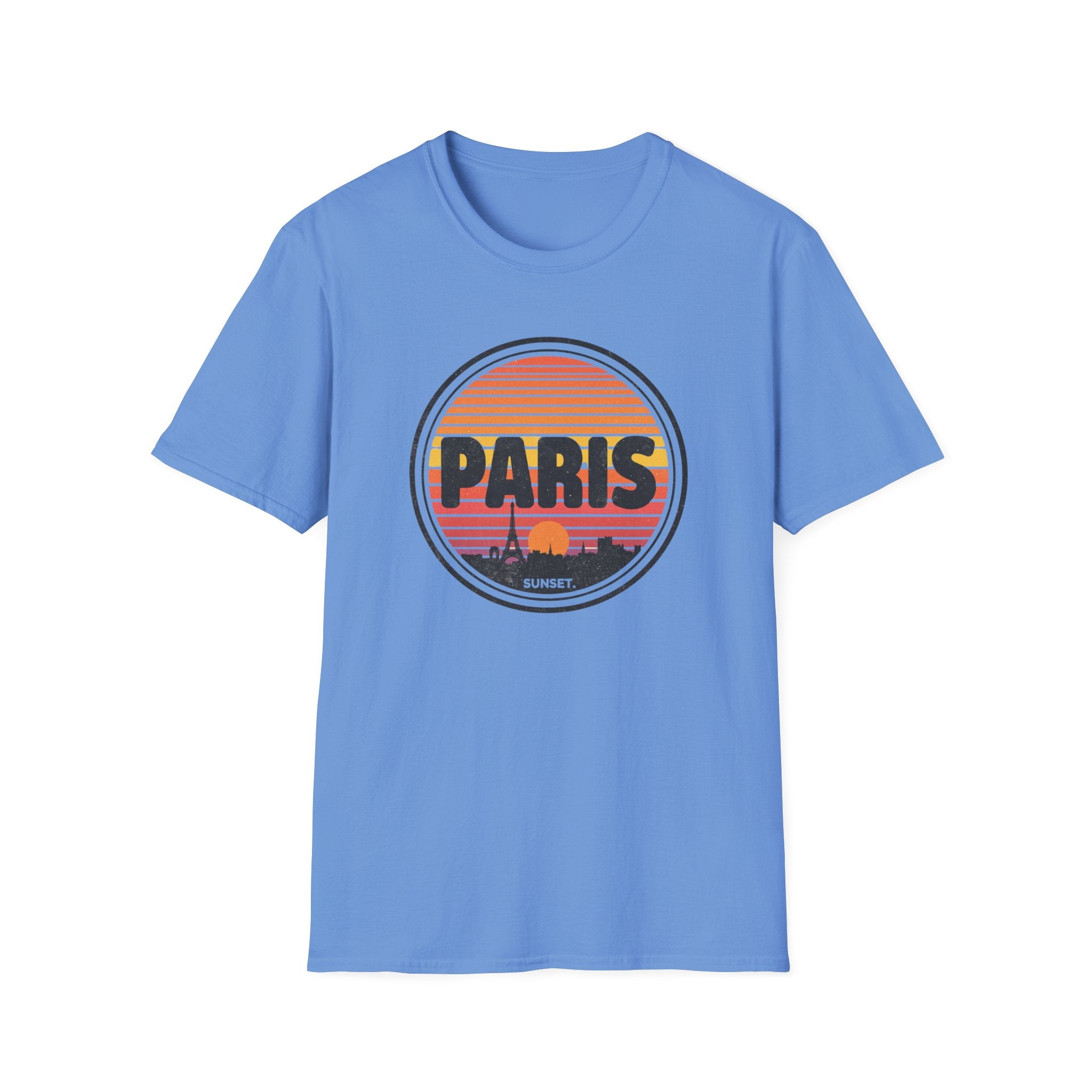 Paris Sunset T-Shirt — Retro Eiffel Tower Travel Tee