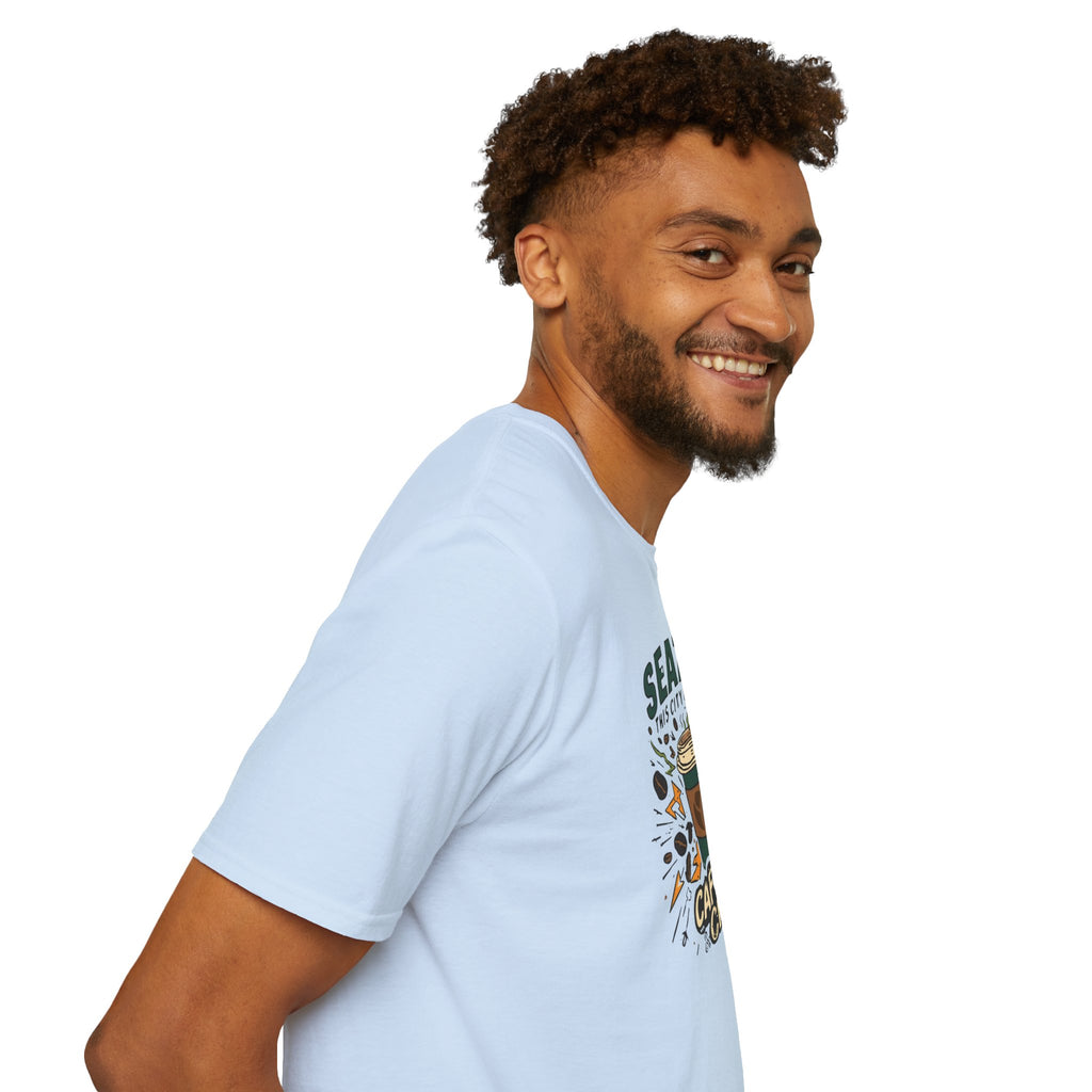 Seattle Caffeine Chaos T-Shirt – This City Runs on Coffee Graphic Tee