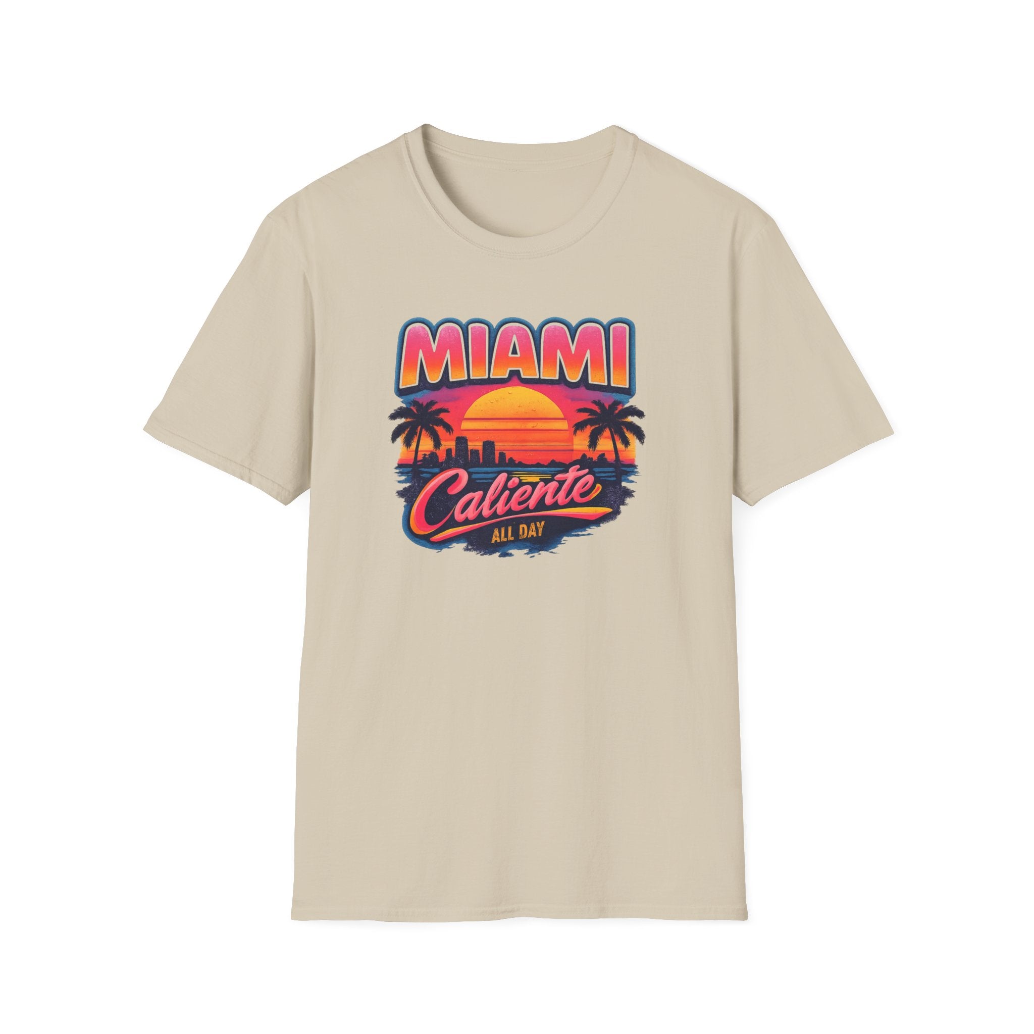 Miami Caliente Sunset T-Shirt — Vintage Palm Beach Vacation Tee