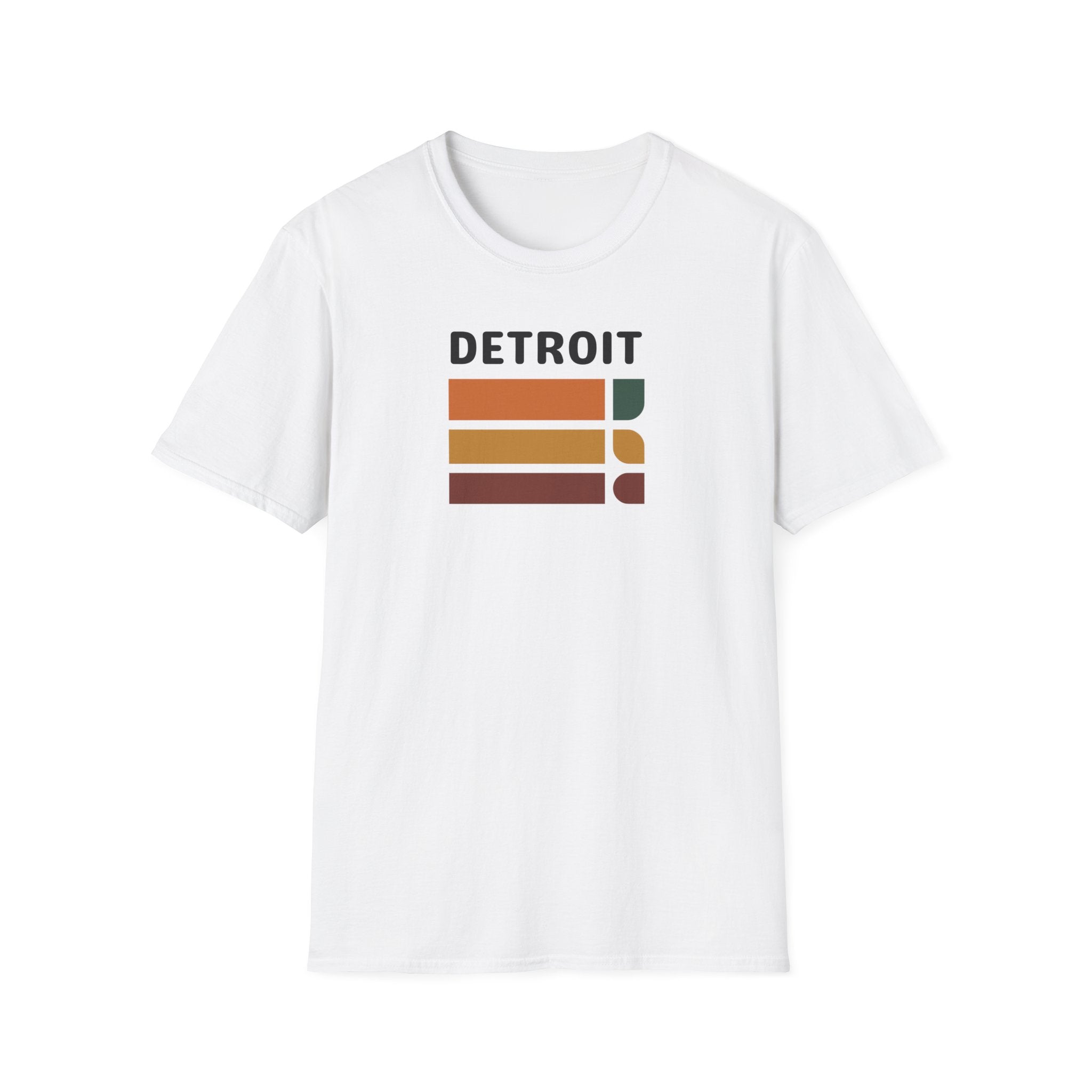 Detroit Retro Stripes T-Shirt | City Logo, Vintage Color Bars