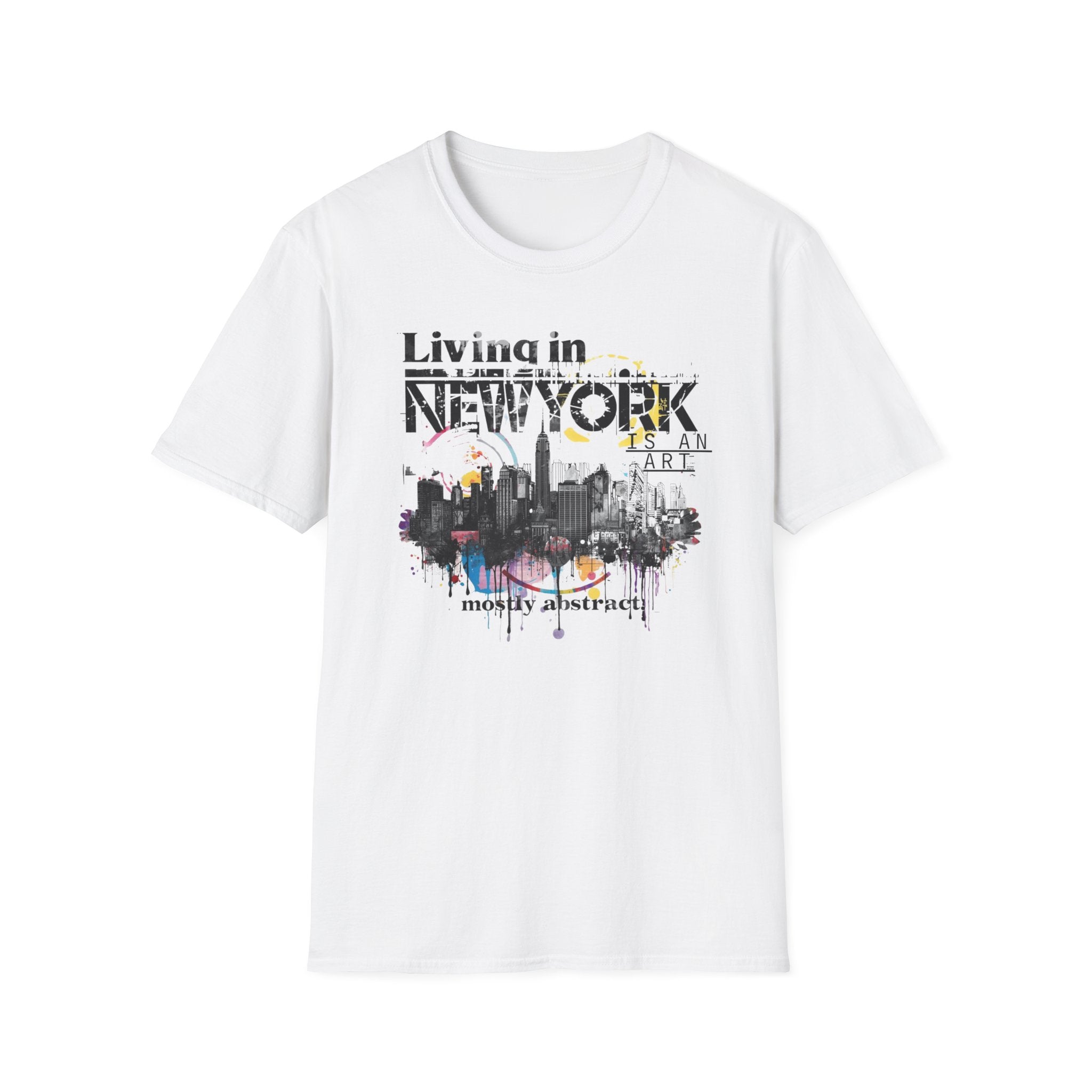 New York Skyline T-Shirt — 'Living in New York' Urban Watercolor Tee