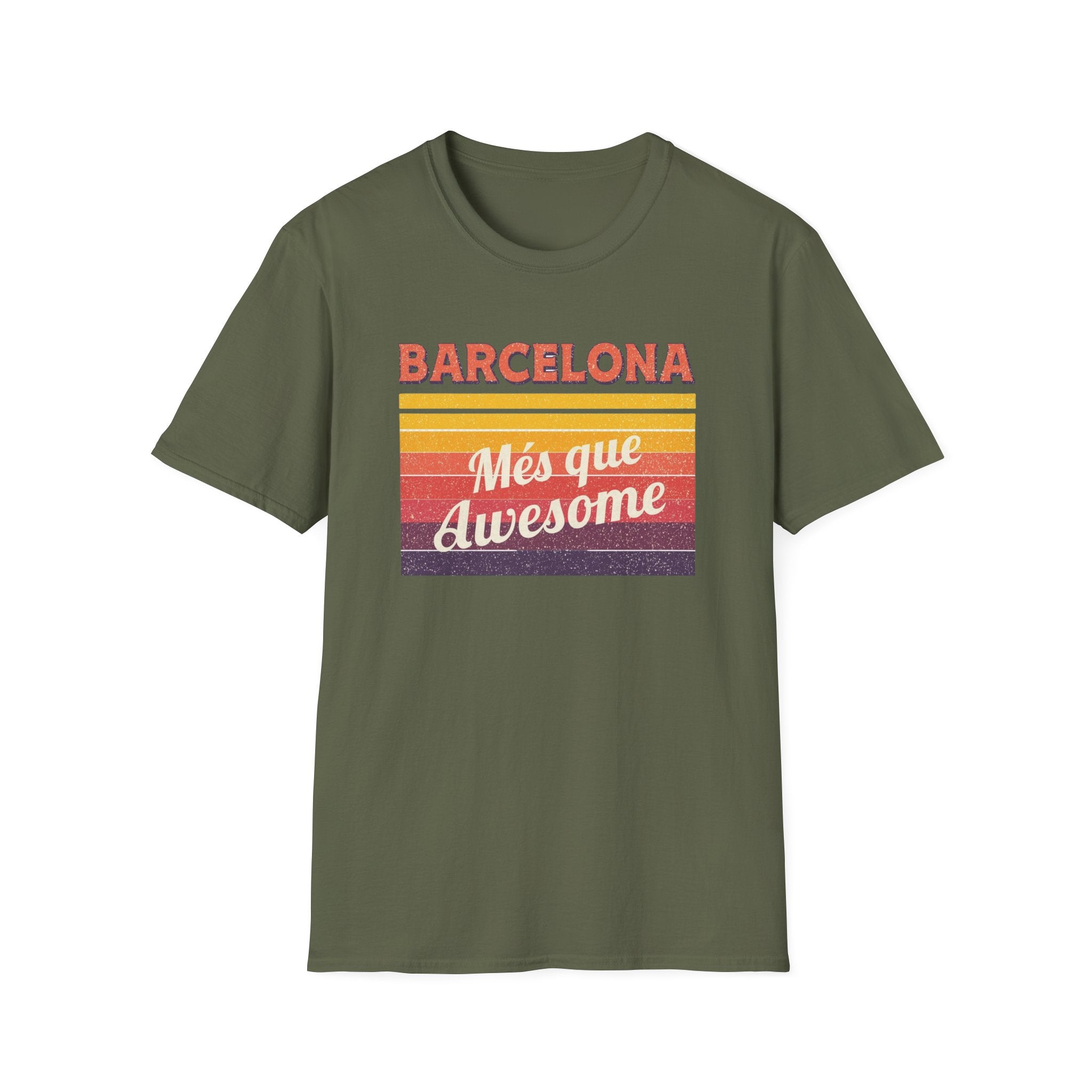Barcelona "Més que Awesome" Retro Stripe T-Shirt