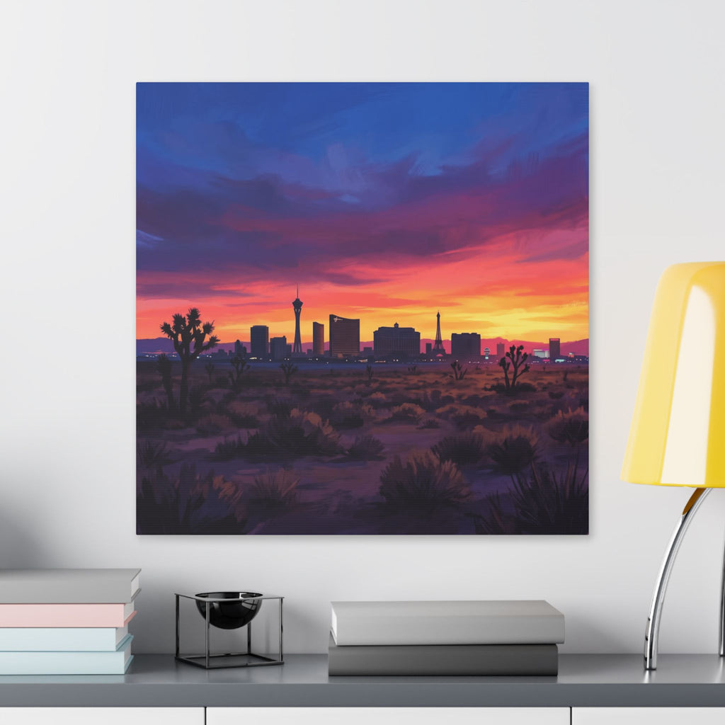 Las Vegas Sunset Canvas Wall Art — Desert Skyline Stretched Canvas