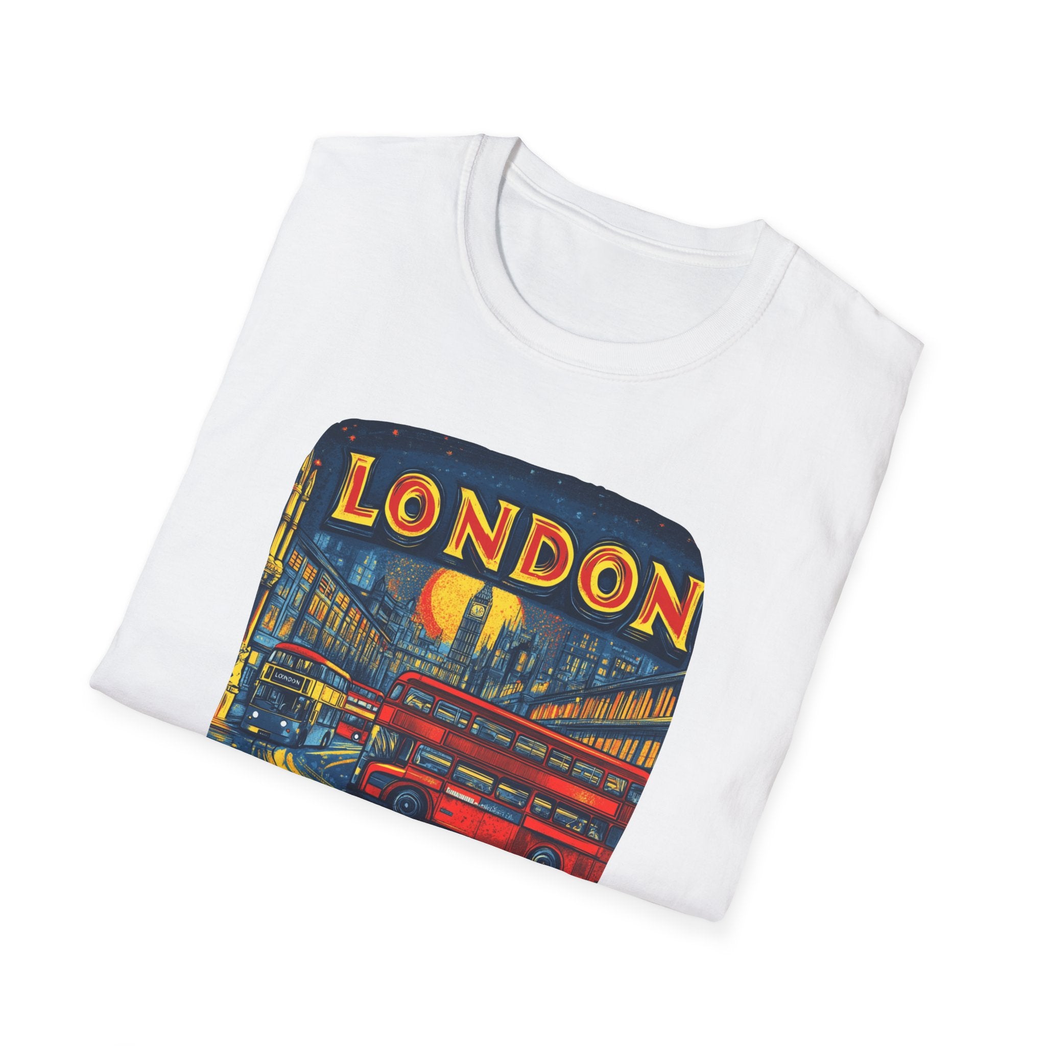 London Vintage Double-Decker Bus T-Shirt | Retro Cityscape Tee