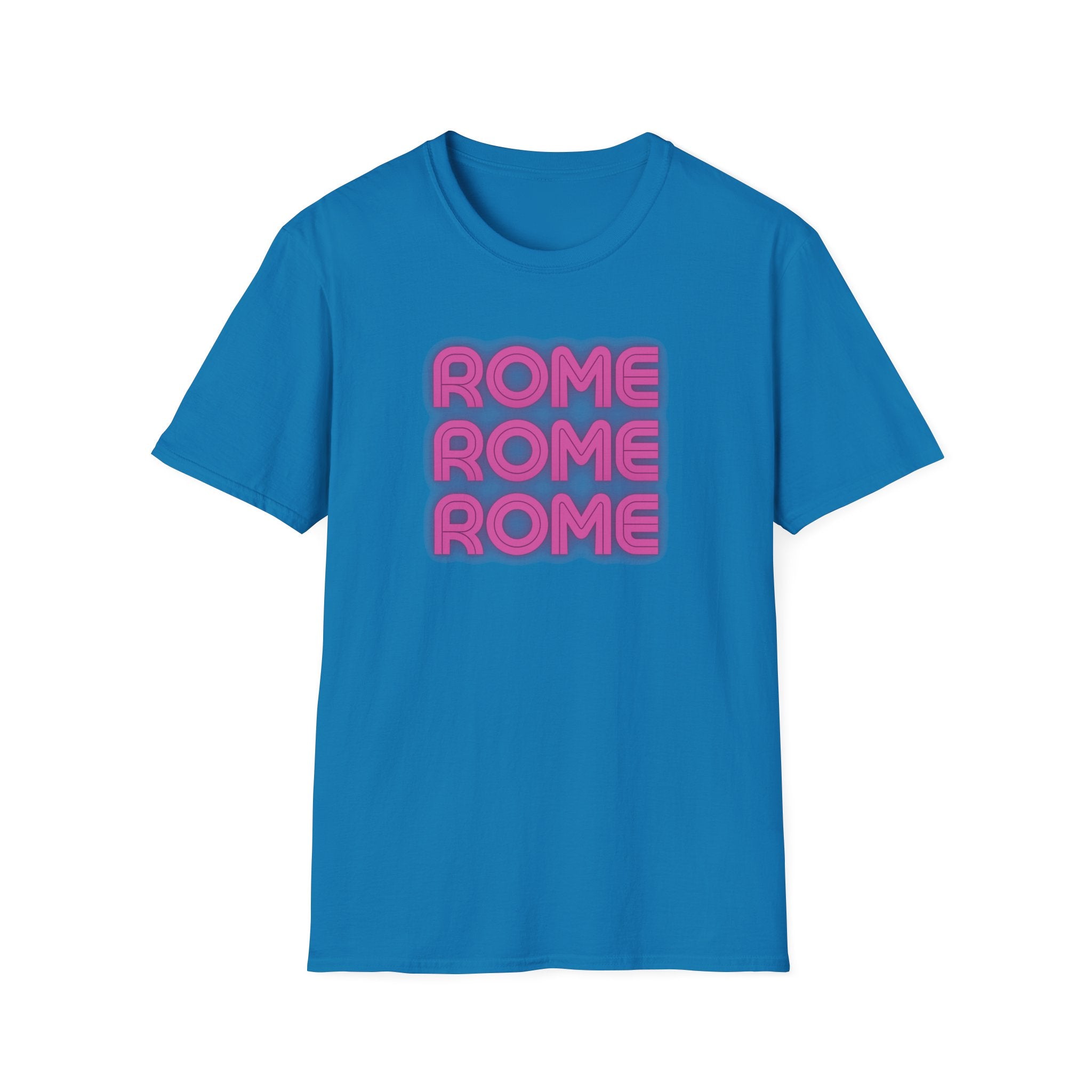 Rome Rome Rome T-Shirt | Pink Retro Text Tee