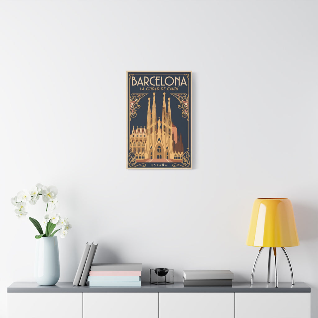 Barcelona Sagrada Família Canvas Wall Art — La Ciudad de Gaudí Travel Poster