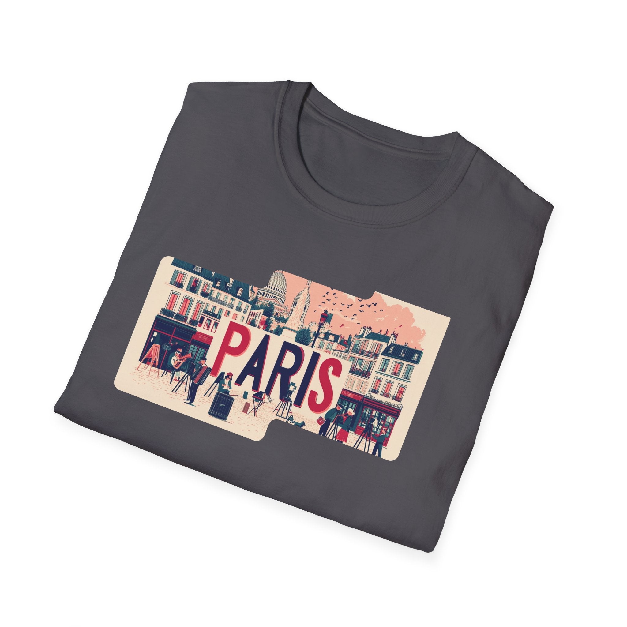Paris Cityscape T-Shirt | Vintage French Street Illustration