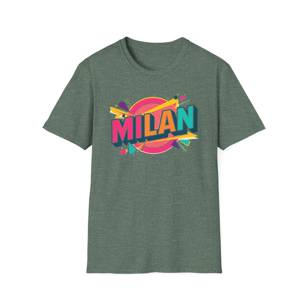 Milan Retro Pop Graphic T-Shirt — Colorful City Name Tee