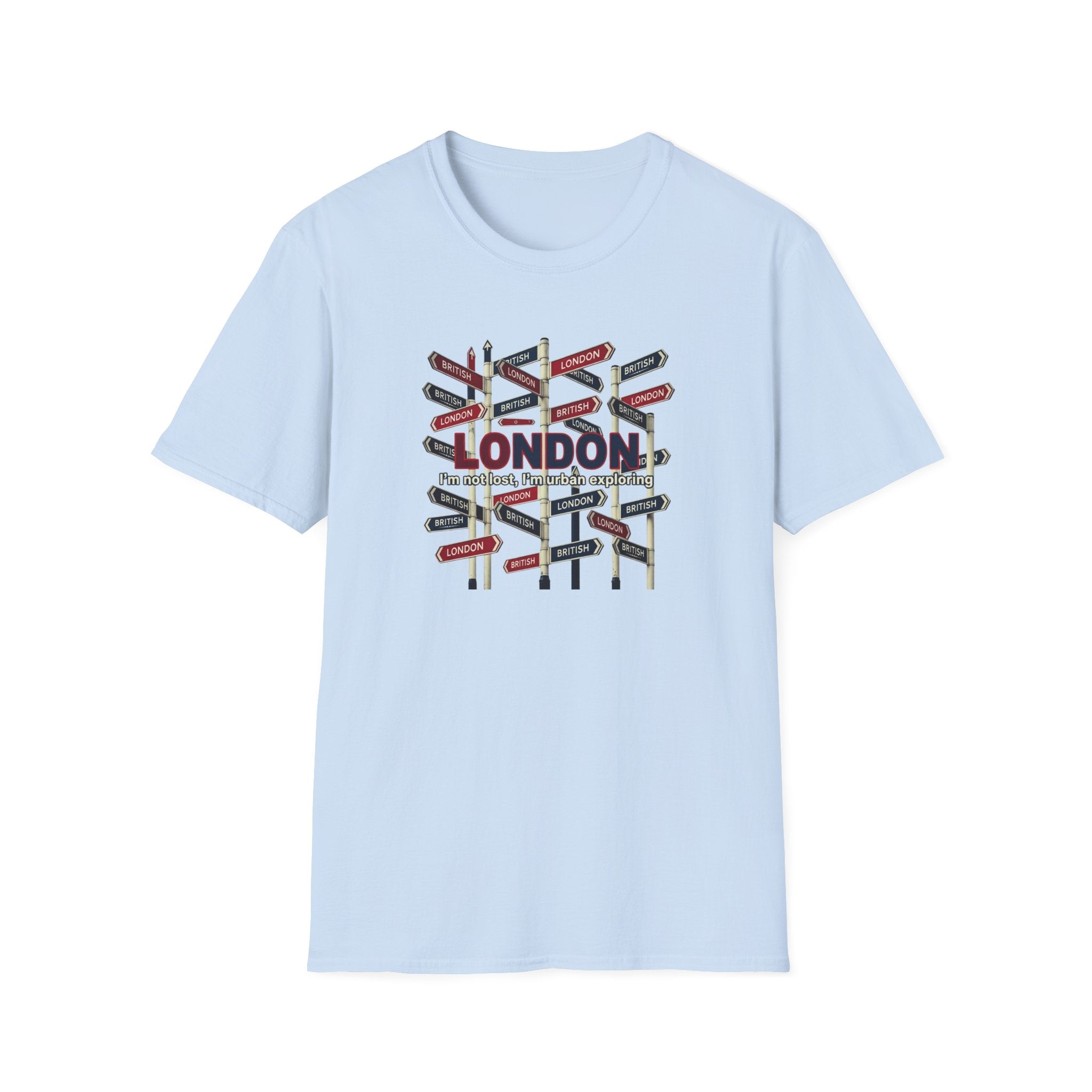 London Street Signs T-Shirt — Vintage Union Jack Directional Graphic
