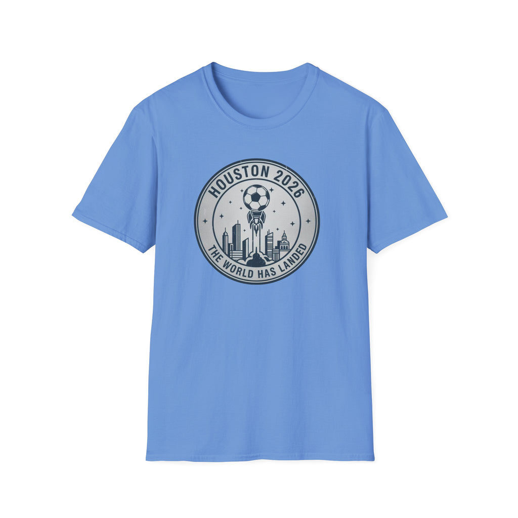Houston 2026 Soccer Tee — "The World Has Landed" City Crest