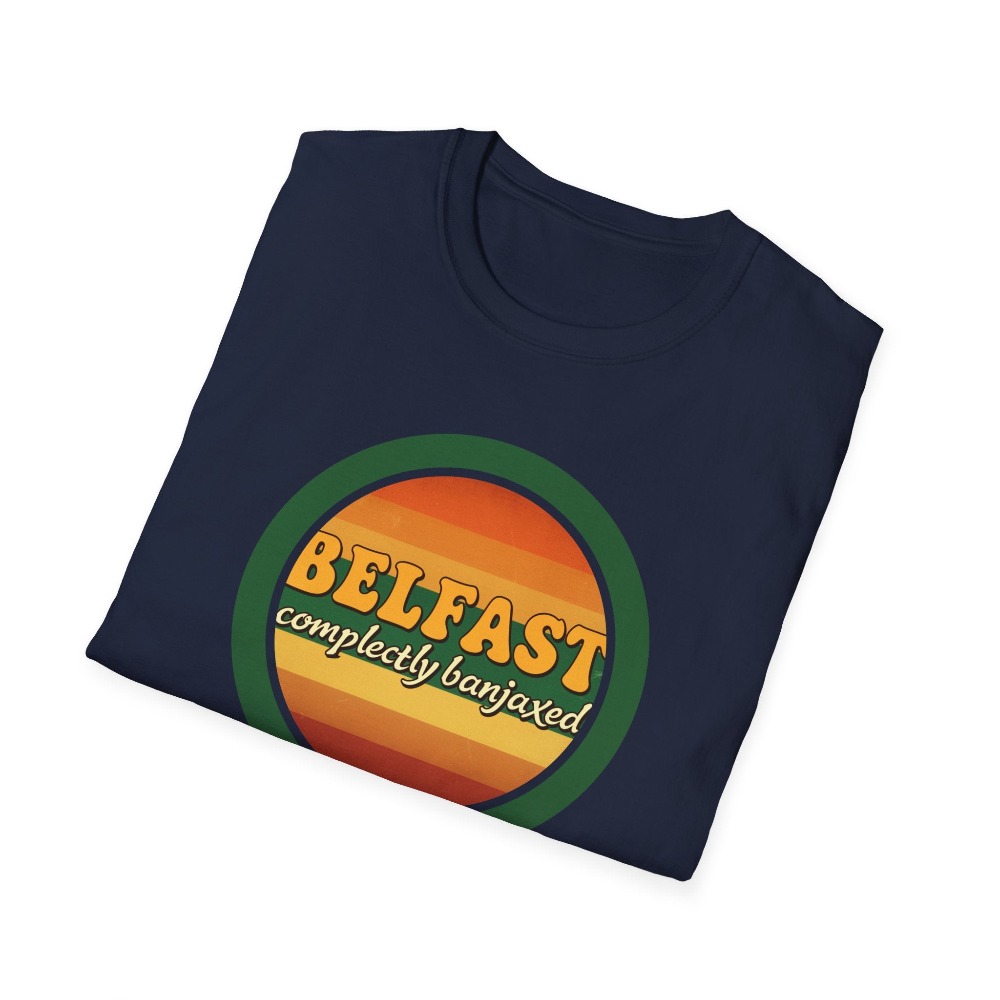 Belfast Retro Sunset T-Shirt — 'Belfast Completely Banjaxed' Vintage Graphic Tee