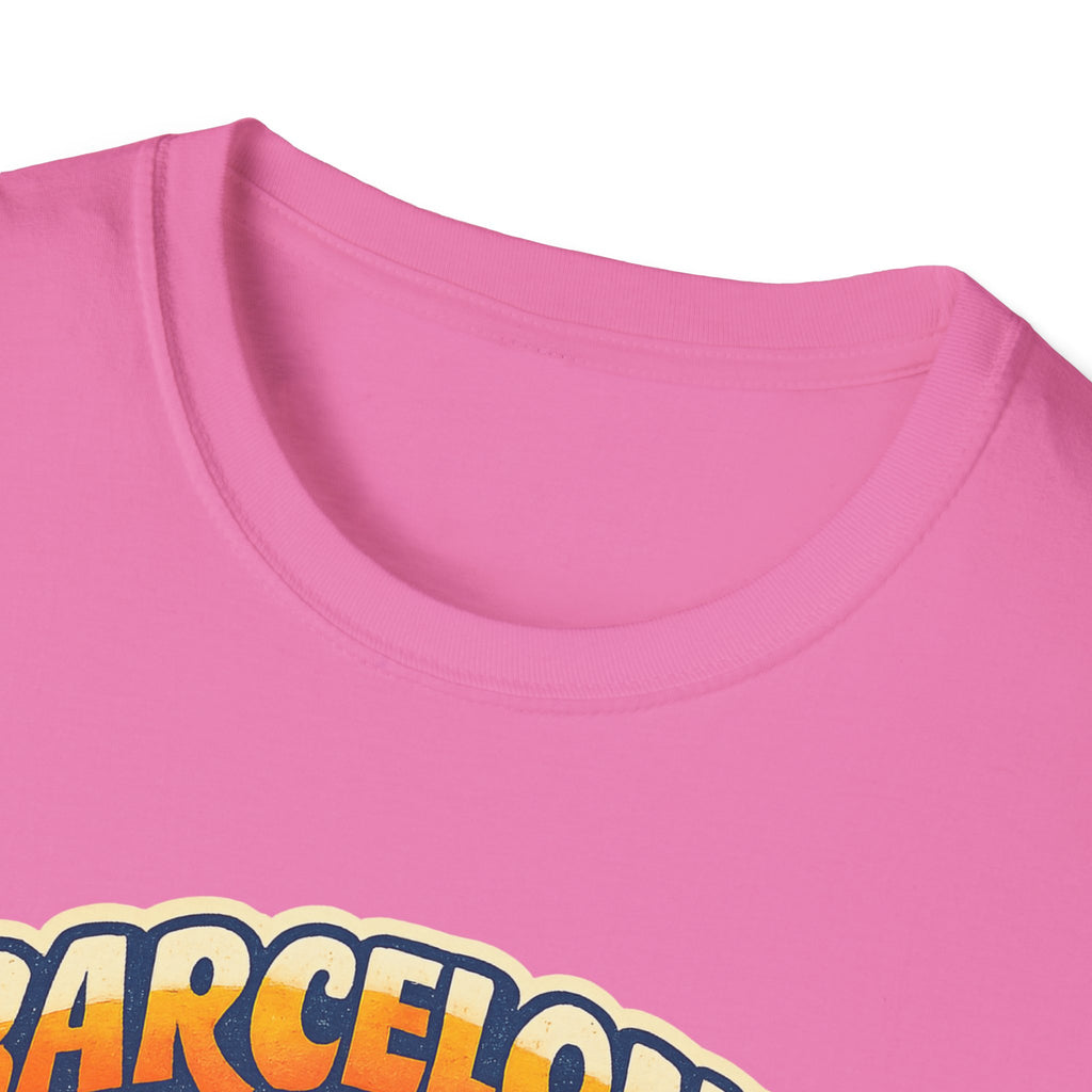 Barcelona Sunset Graphic T-Shirt — "Barcelona Más que un sueño" Vintage Beach Tee