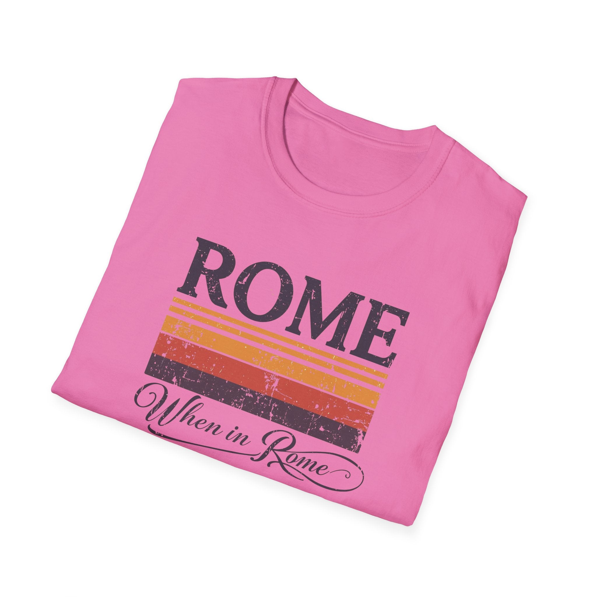 Rome Vintage Stripes T-Shirt — "When in Rome" Travel Tee