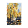 Boston Public Garden - New England - Hancock Tower - Autumn Willow Boat Canvas