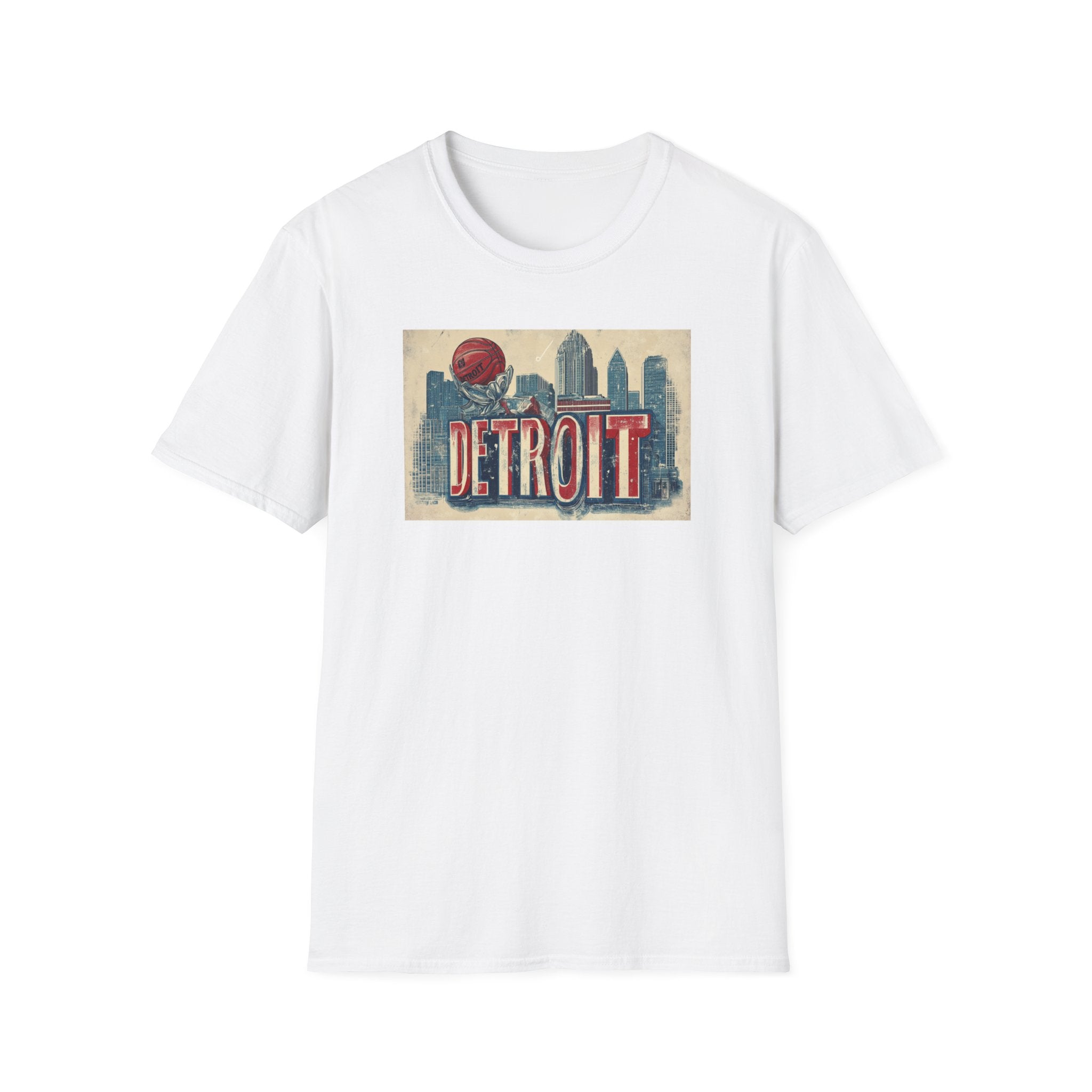 Detroit skyline vintage postcard T-Shirt | Retro city skyline tee