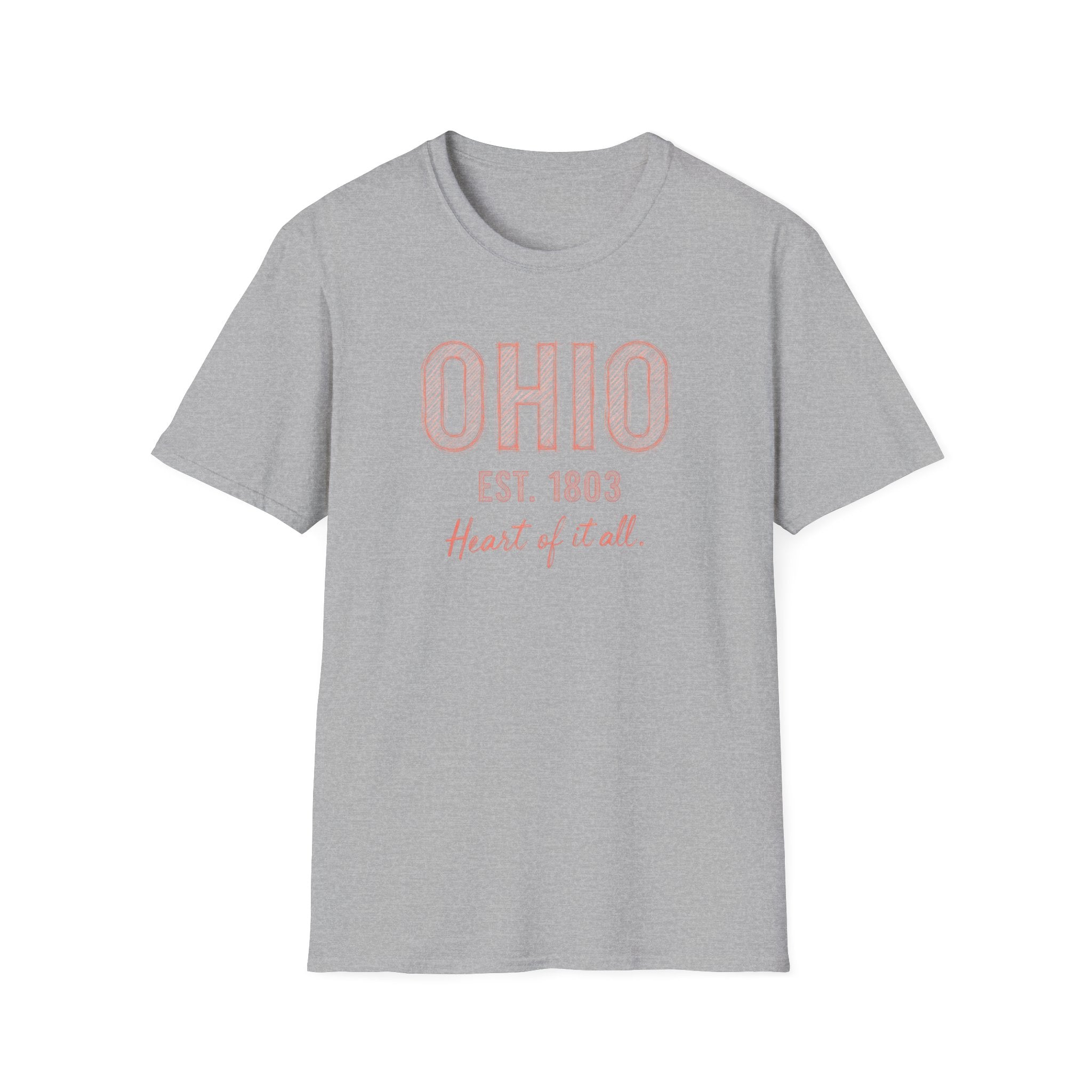 Ohio Heart of It All T-Shirt — Vintage State Pride Tee