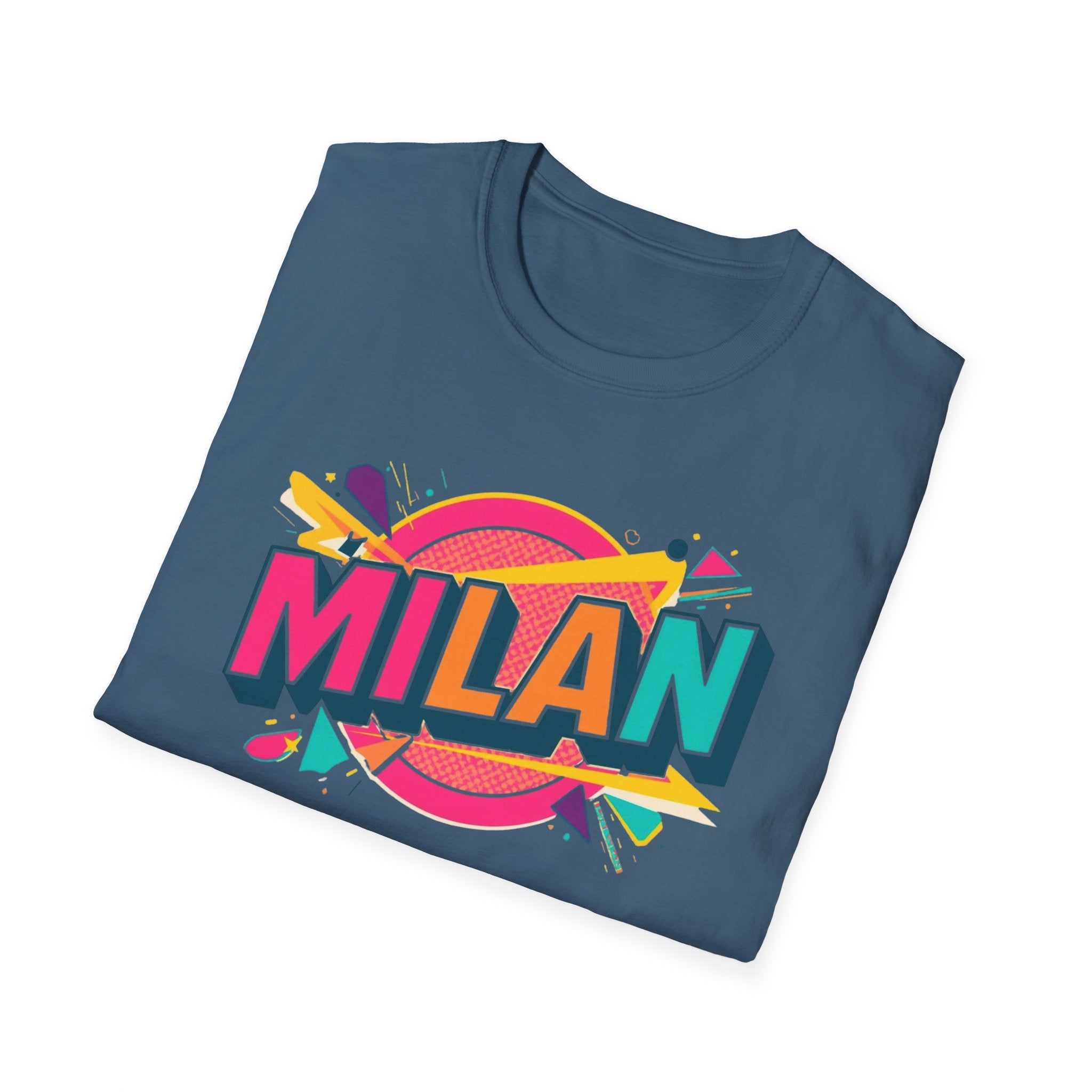 Milan Retro Pop Graphic T-Shirt — Colorful City Name Tee