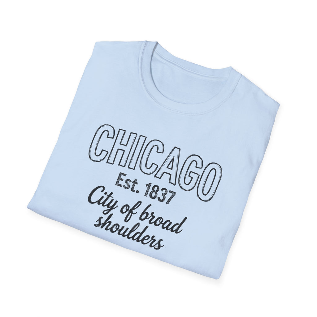 Chicago "City of Broad Shoulders" T-Shirt — Est. 1837 Vintage City Tee