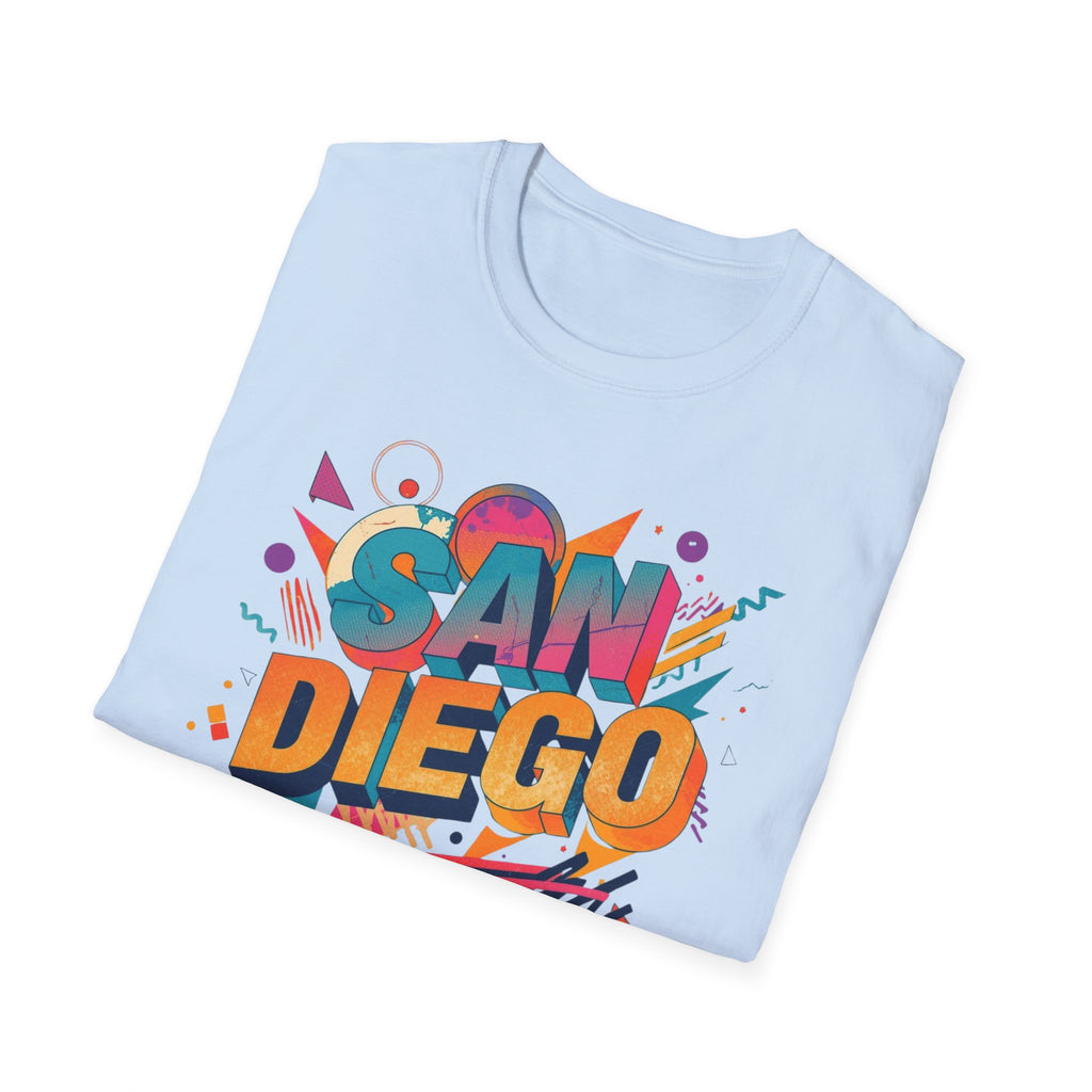 San Diego Retro Graphic T‑Shirt — Colorful 80s Style City Tee