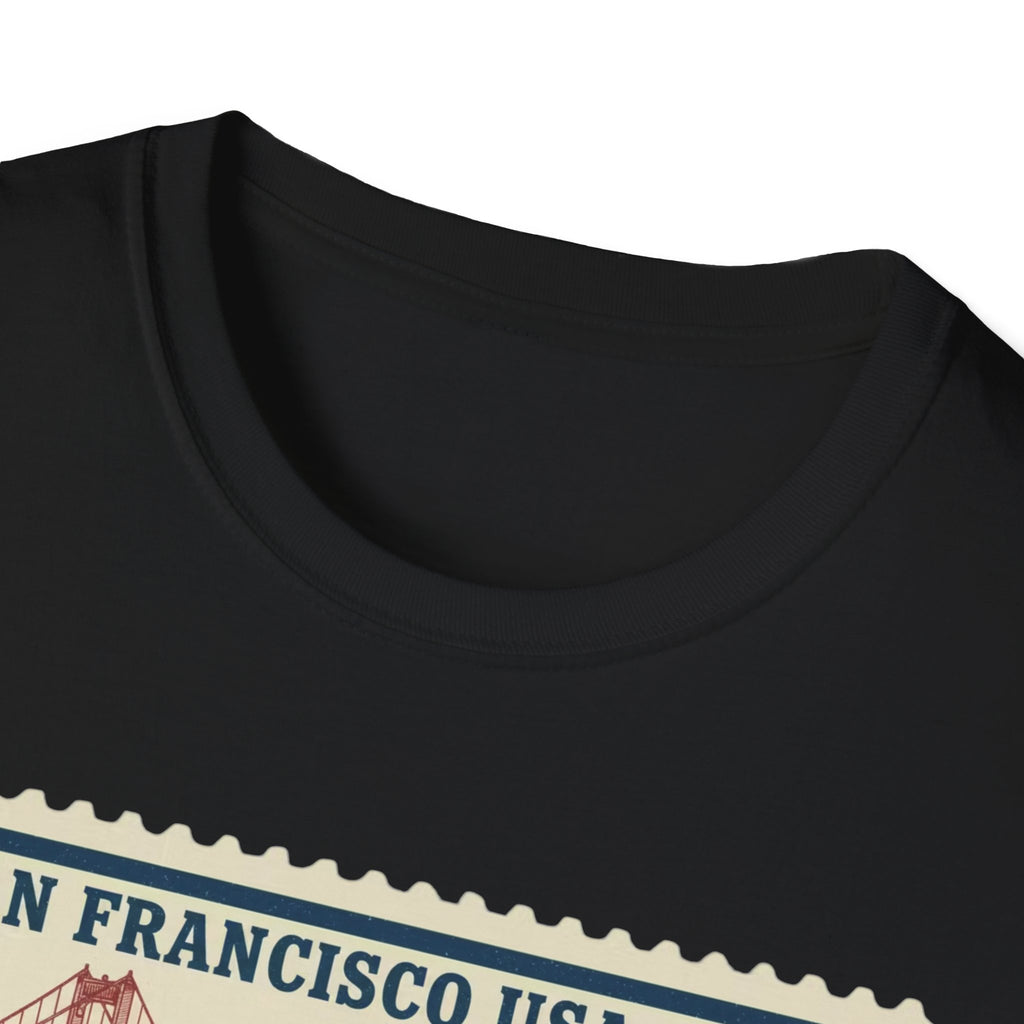 San Francisco 2026 Golden Gate Stamp T-Shirt — Vintage Soccer Postage Design