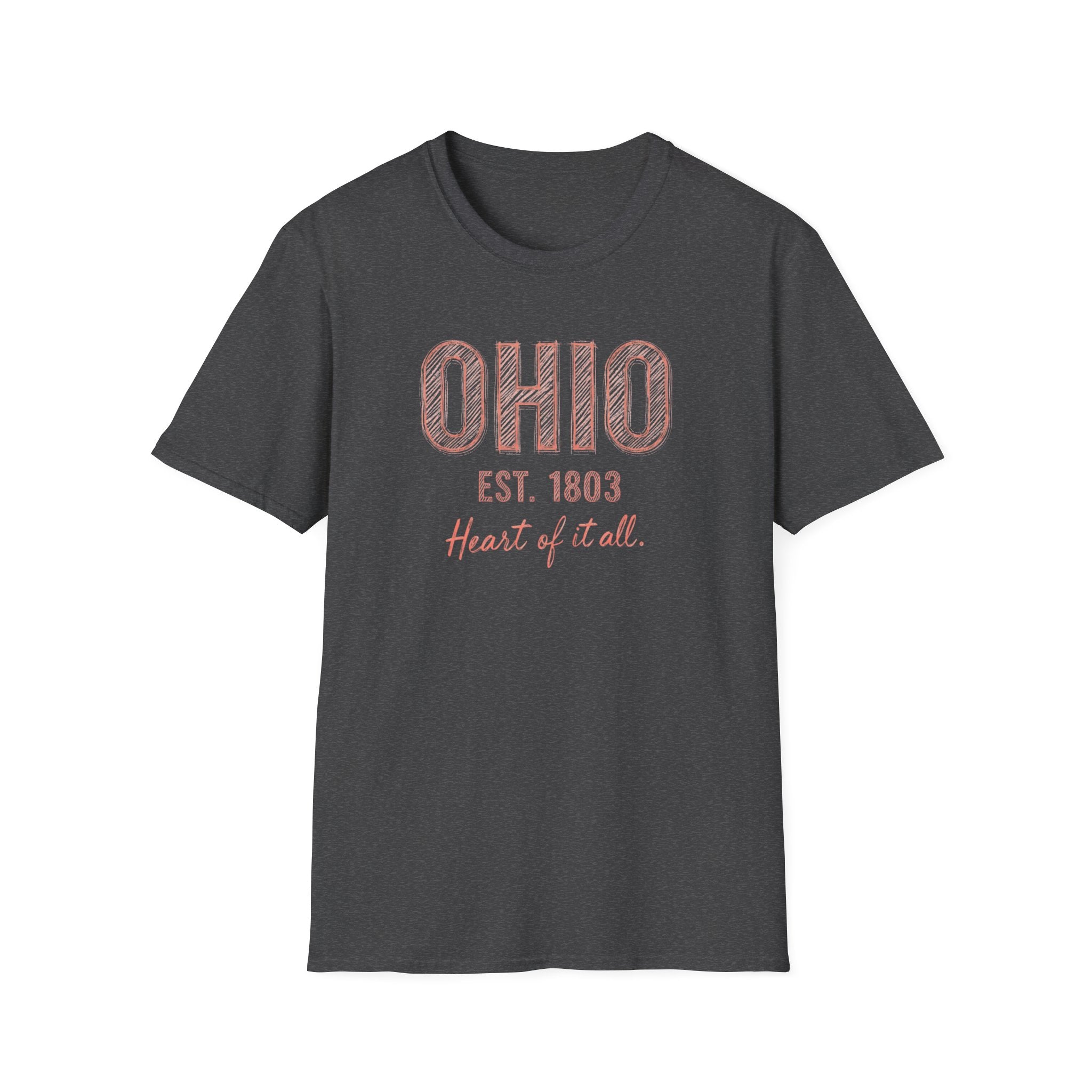 Ohio Heart of It All T-Shirt — Vintage State Pride Tee