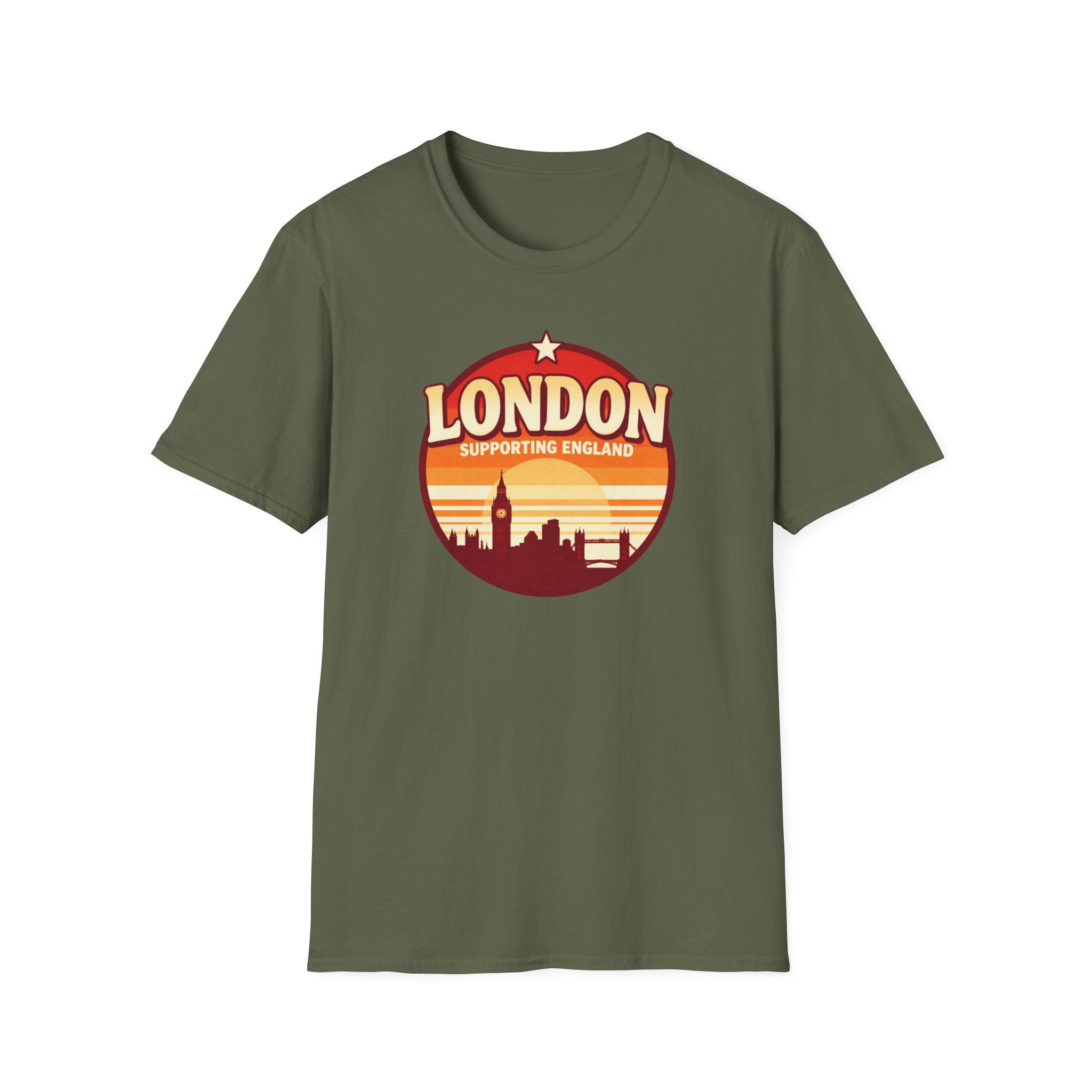 London Skyline T‑Shirt — Supporting England Retro Sunset Graphic