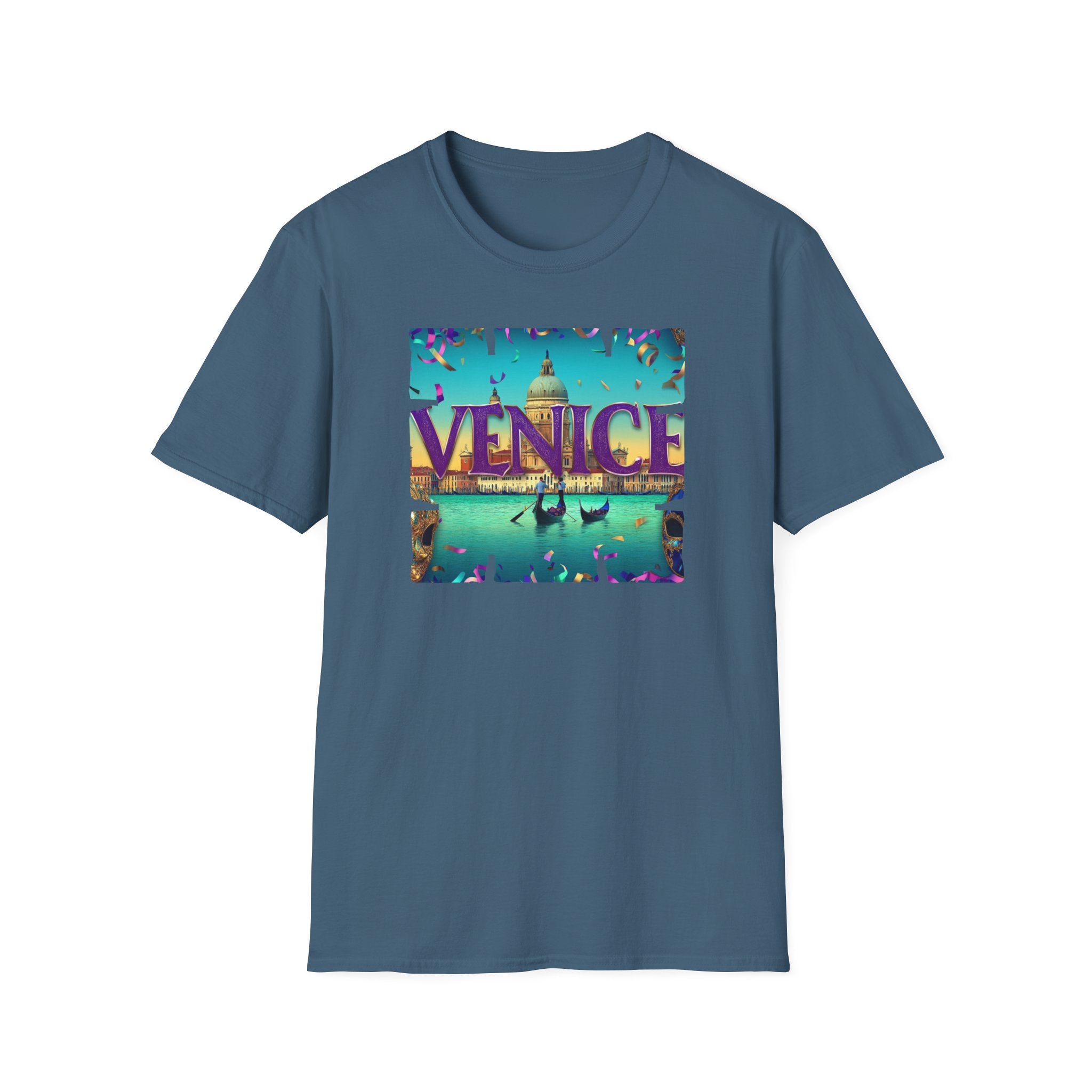 Venice Retro Travel Poster T-Shirt | Italian Canal Gondola Design