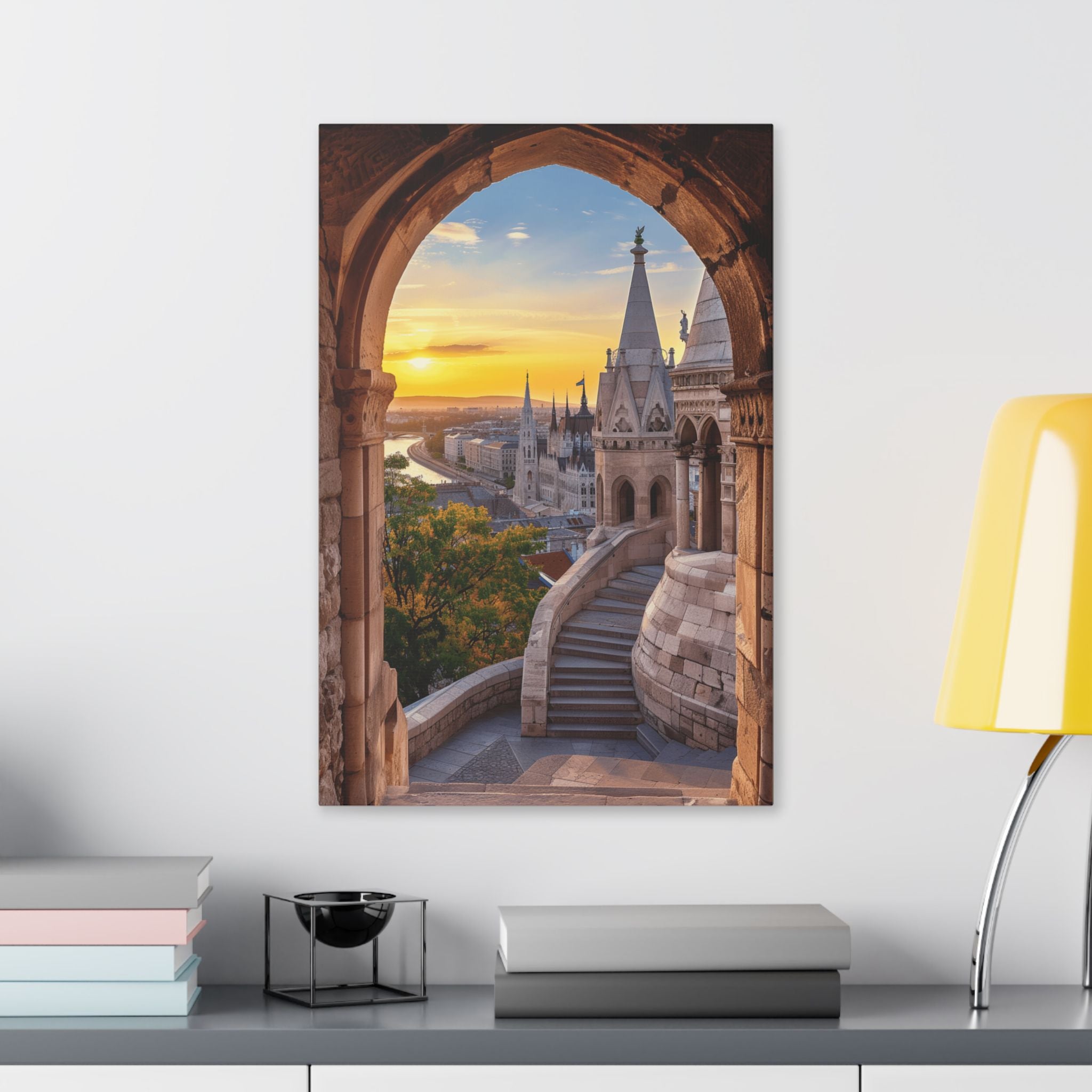 Budapest Fisherman's Bastion Sunset Canvas