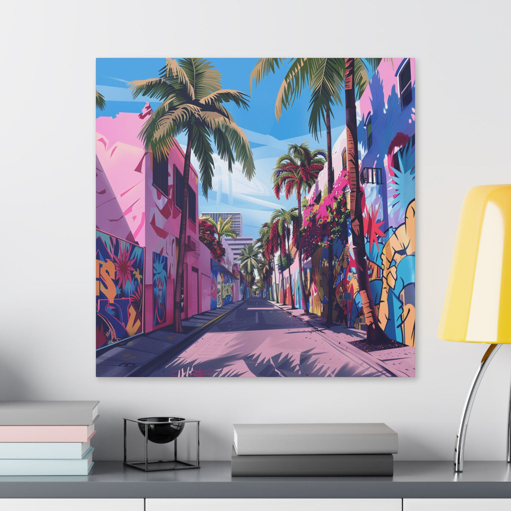 Wynwood Walls - Tropical Street Art Canvas – Miami Palm Alley Wall Art