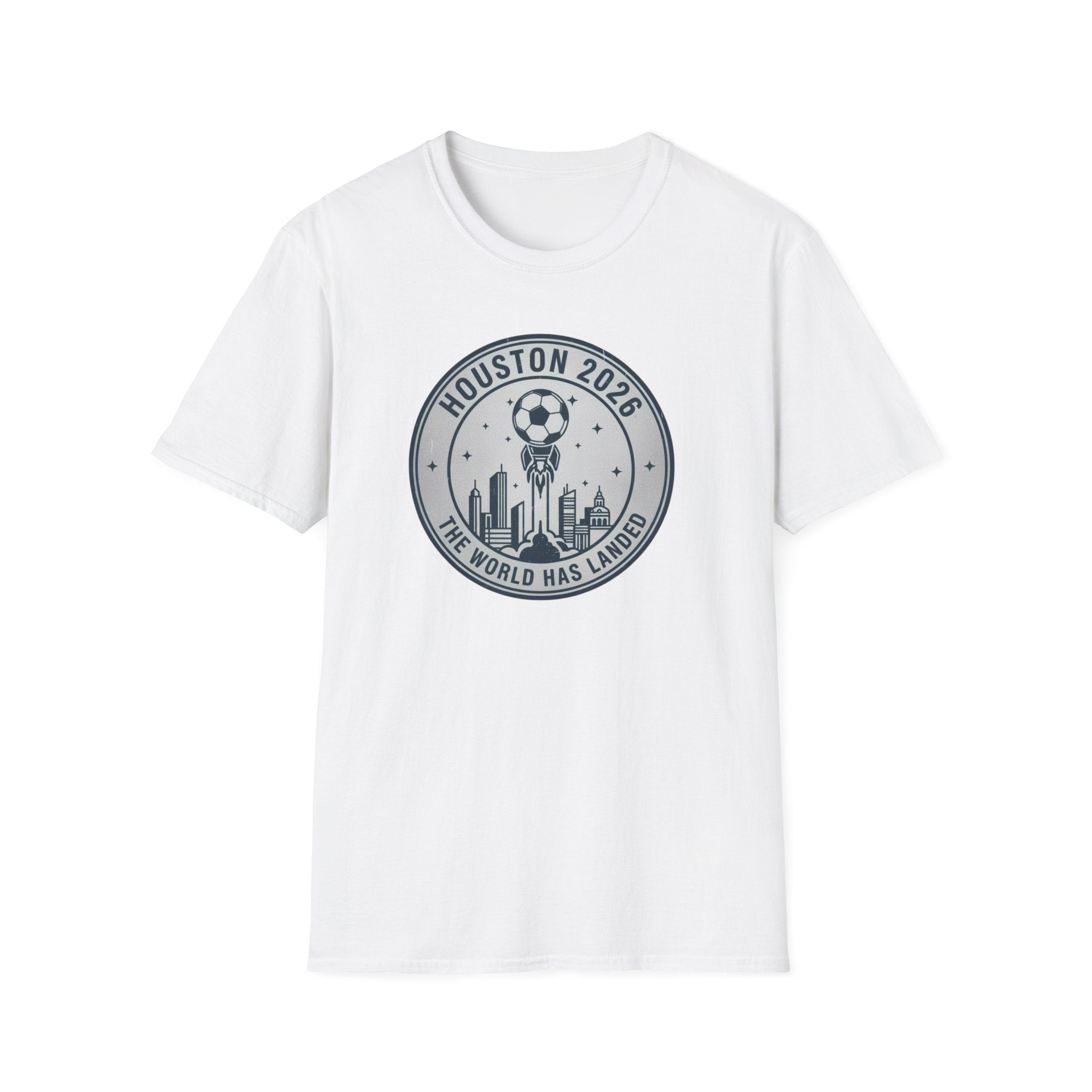 Houston 2026 Soccer Tee — "The World Has Landed" City Crest