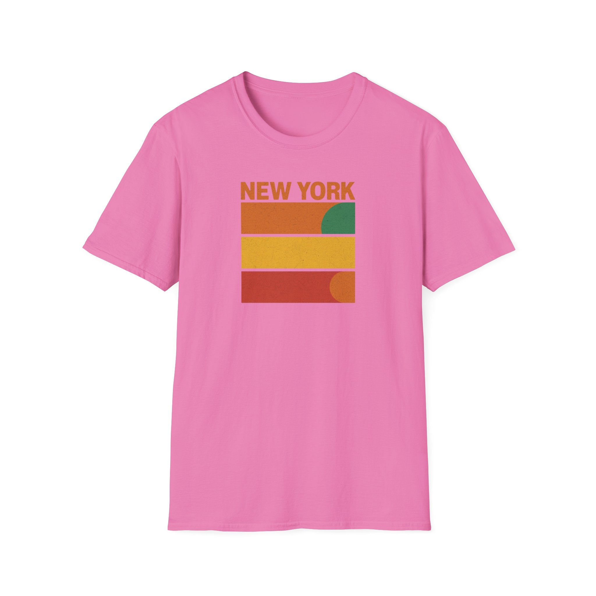 New York Sunset T-Shirt | Retro Stripes City Graphic