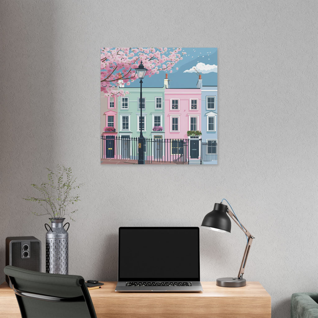 Pastel Row Houses London Canvas