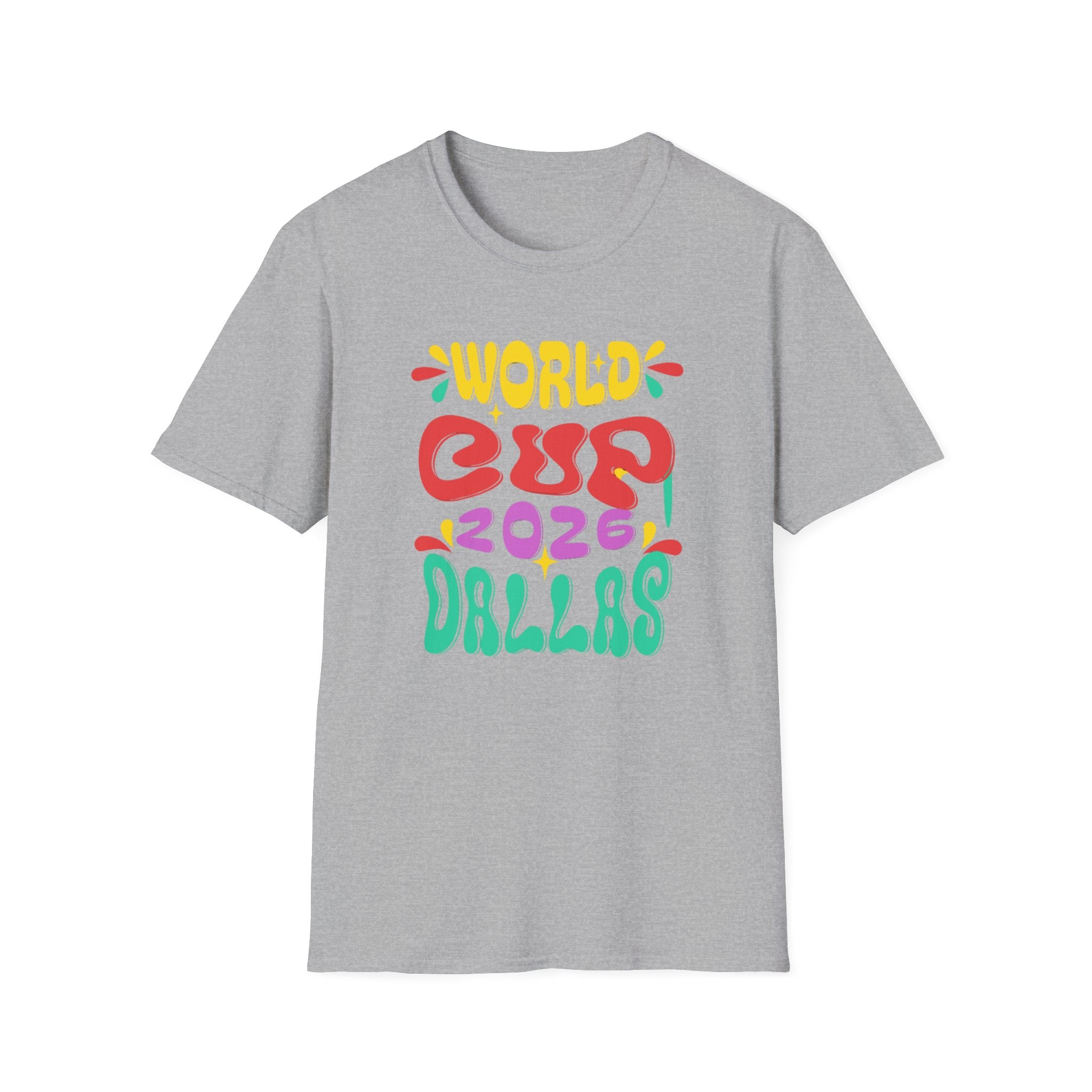 World Cup 2026 Dallas T-Shirt — Colorful Retro Soccer Fan Tee
