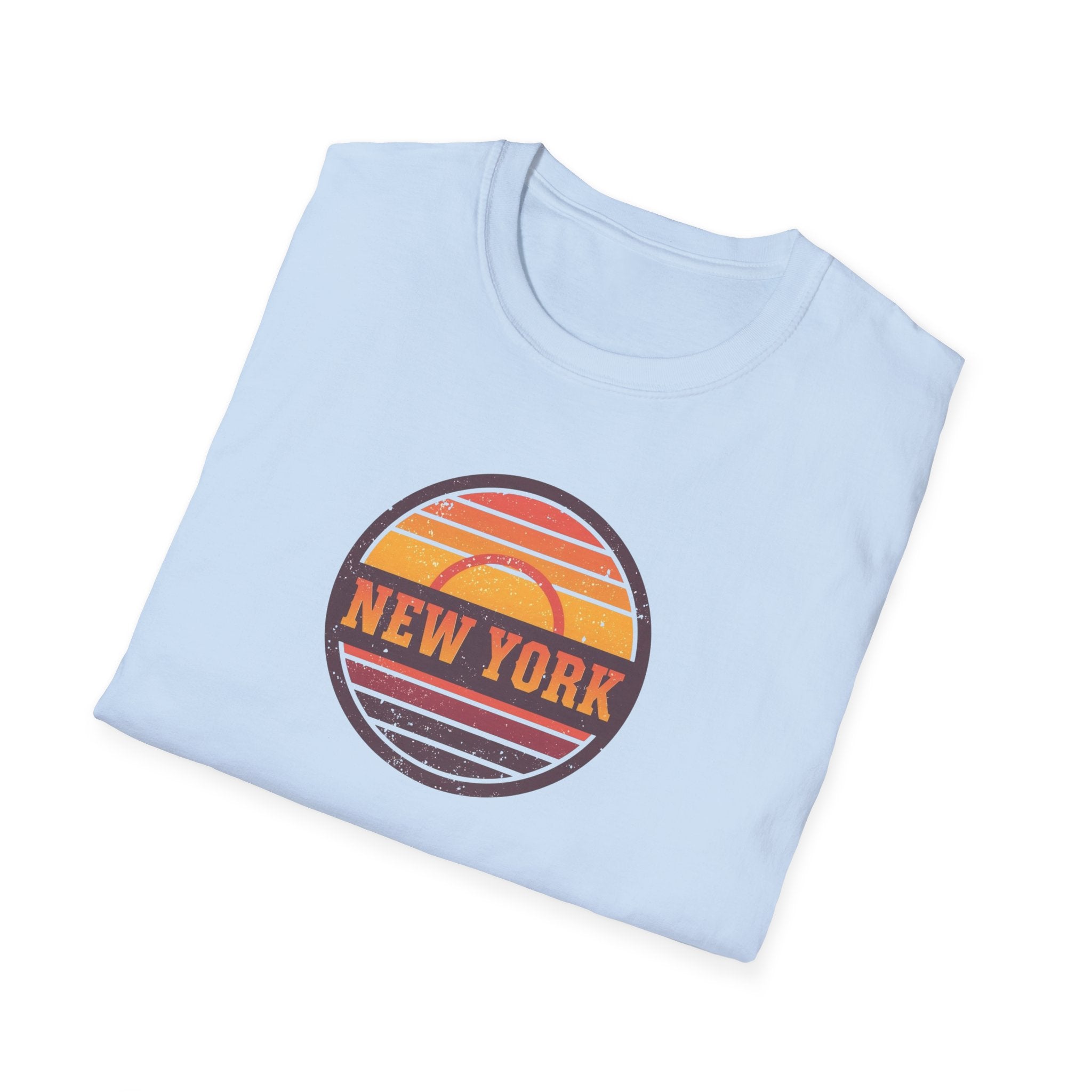New York sunset badge T-Shirt | vintage retro city graphic