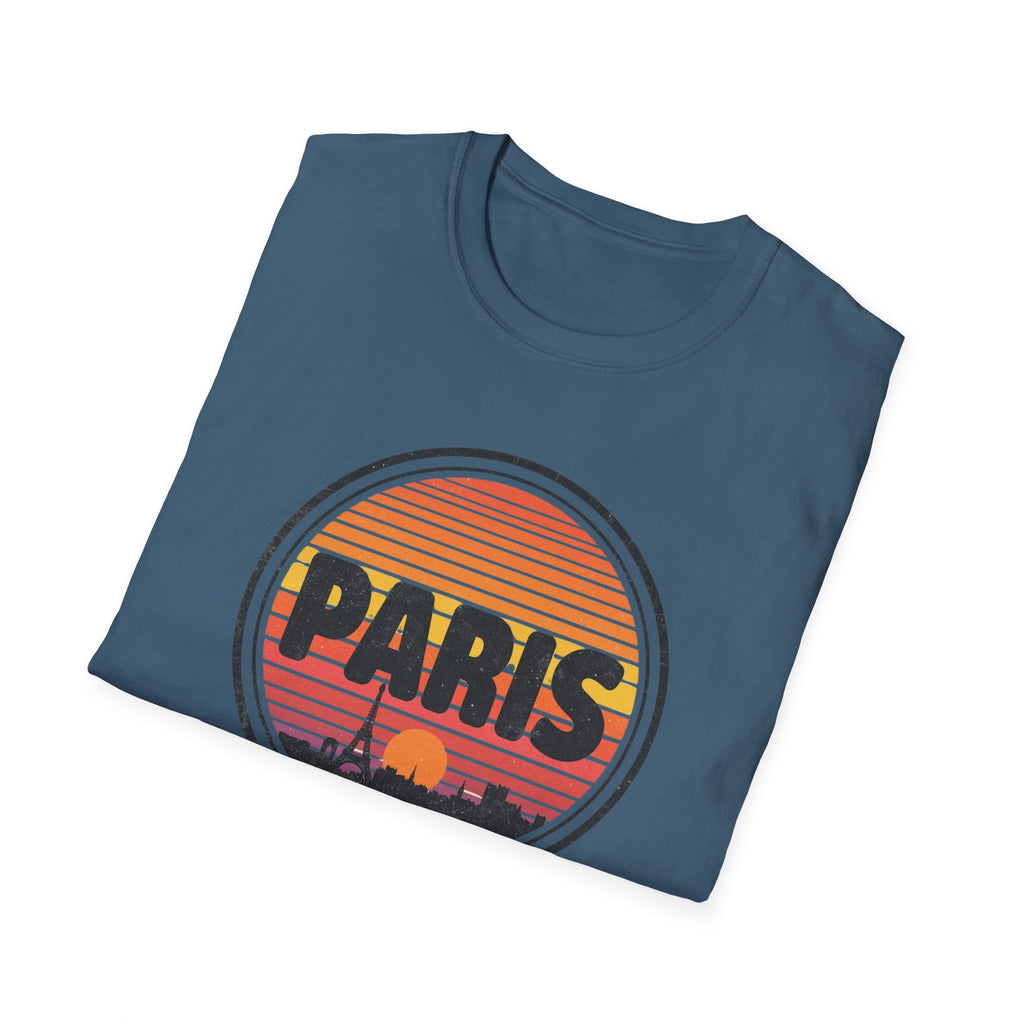 Paris Sunset T-Shirt — Retro Eiffel Tower Travel Tee