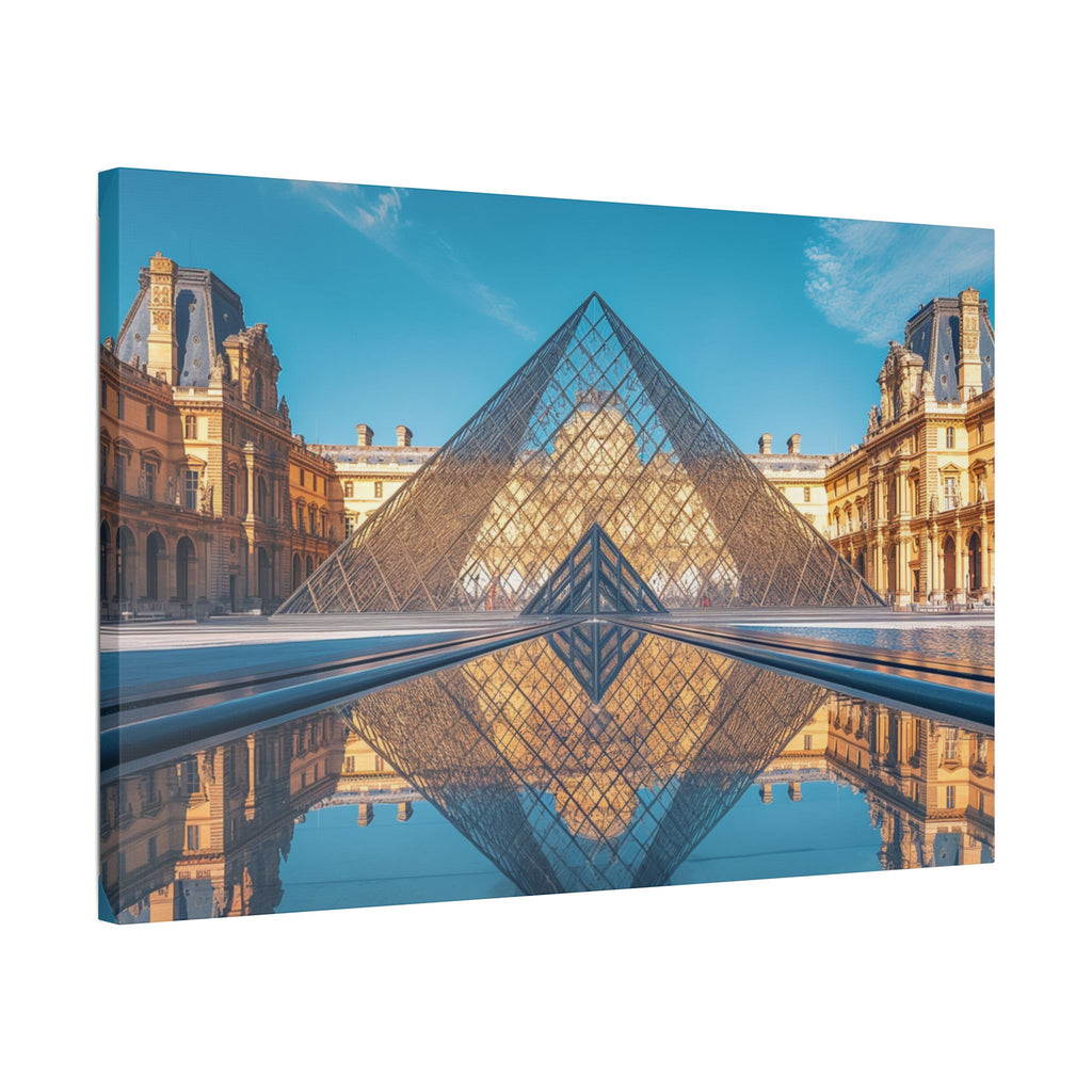 Louvre Glass Pyramid Canvas Print — Paris Travel Wall Art