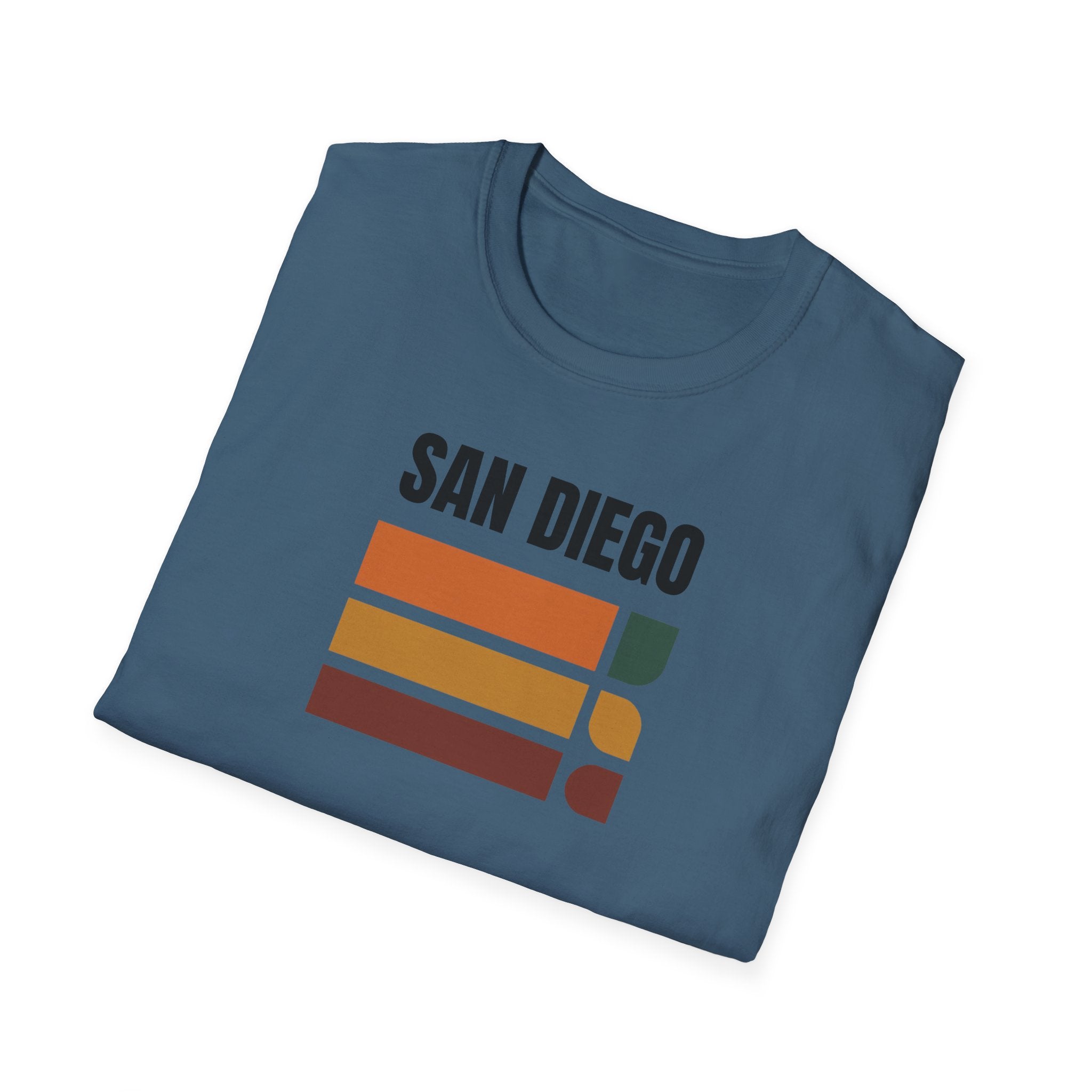 San Diego Retro Stripes T-Shirt | Vintage Sunset City Design