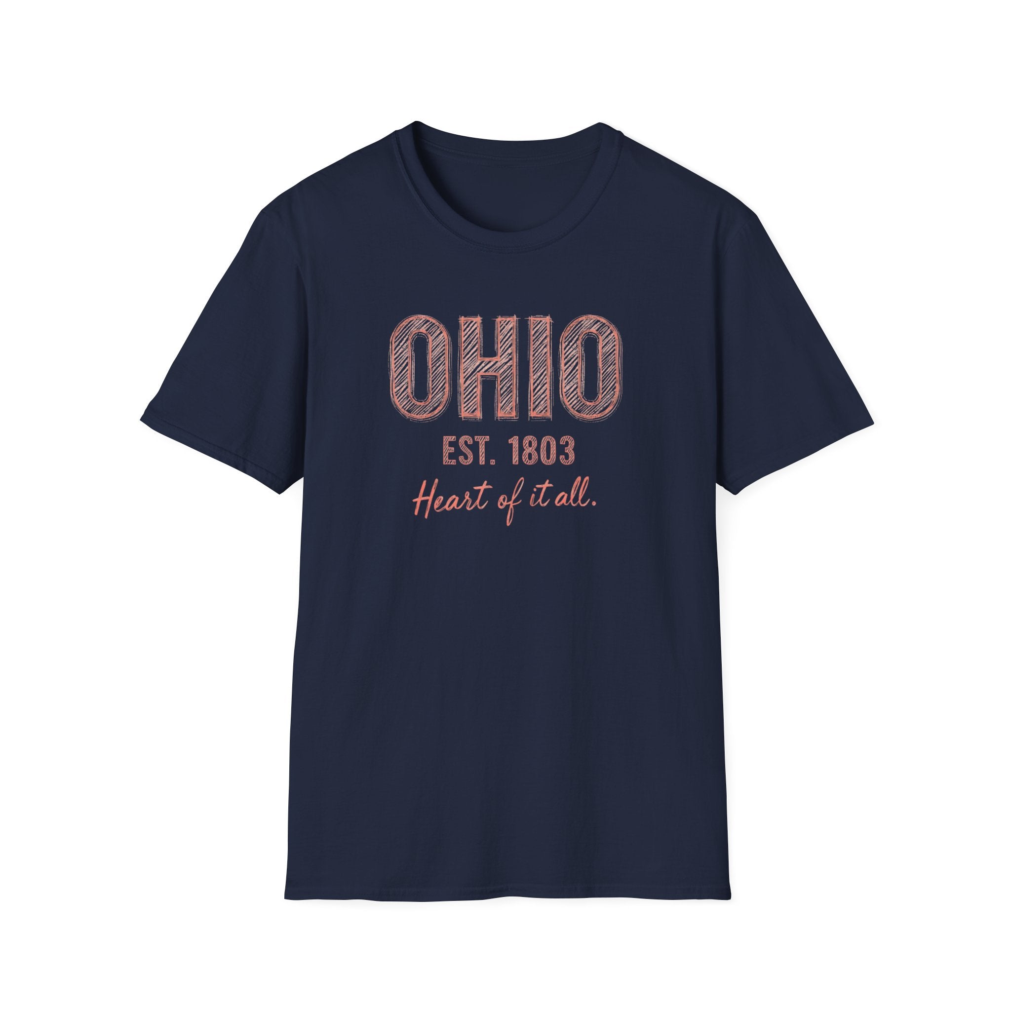 Ohio Heart of It All T-Shirt — Vintage State Pride Tee