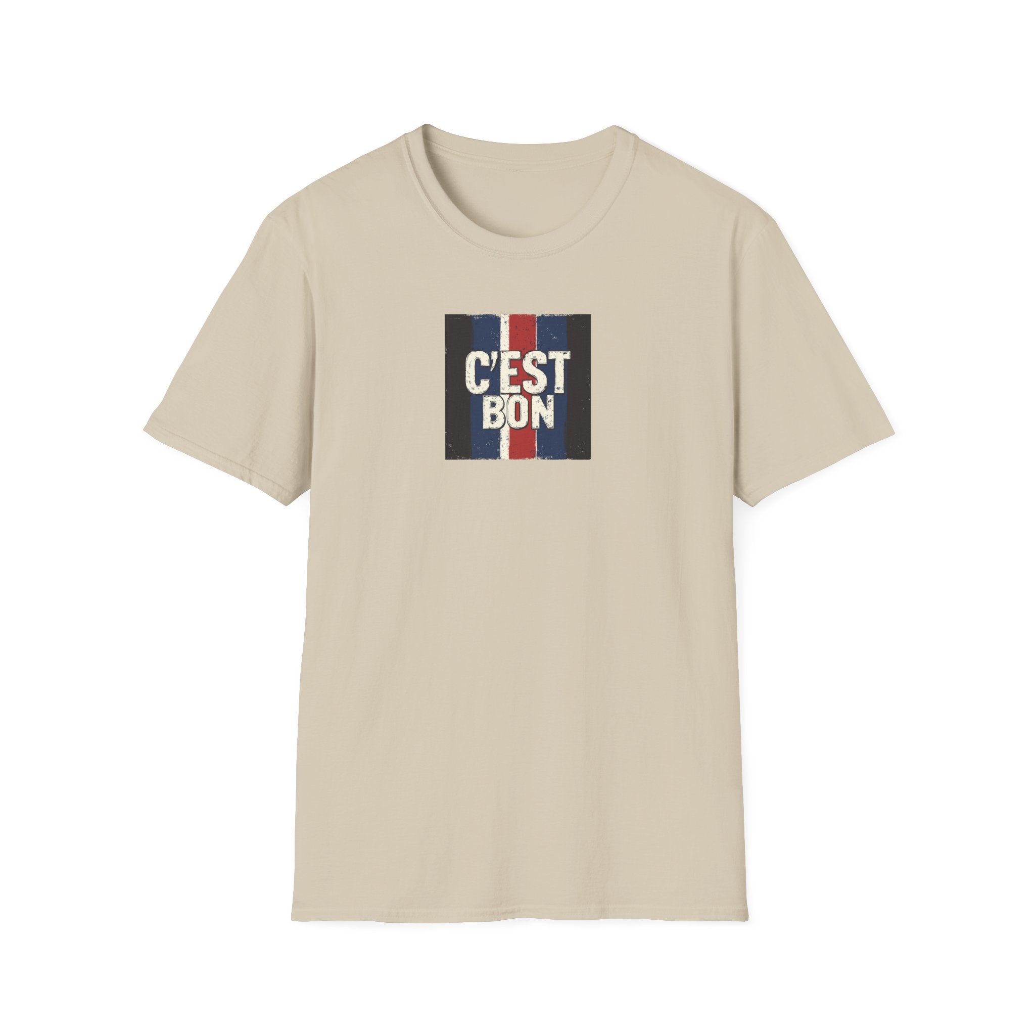C'est Bon French Flag Stripe T-Shirt | Retro French Phrase Tee