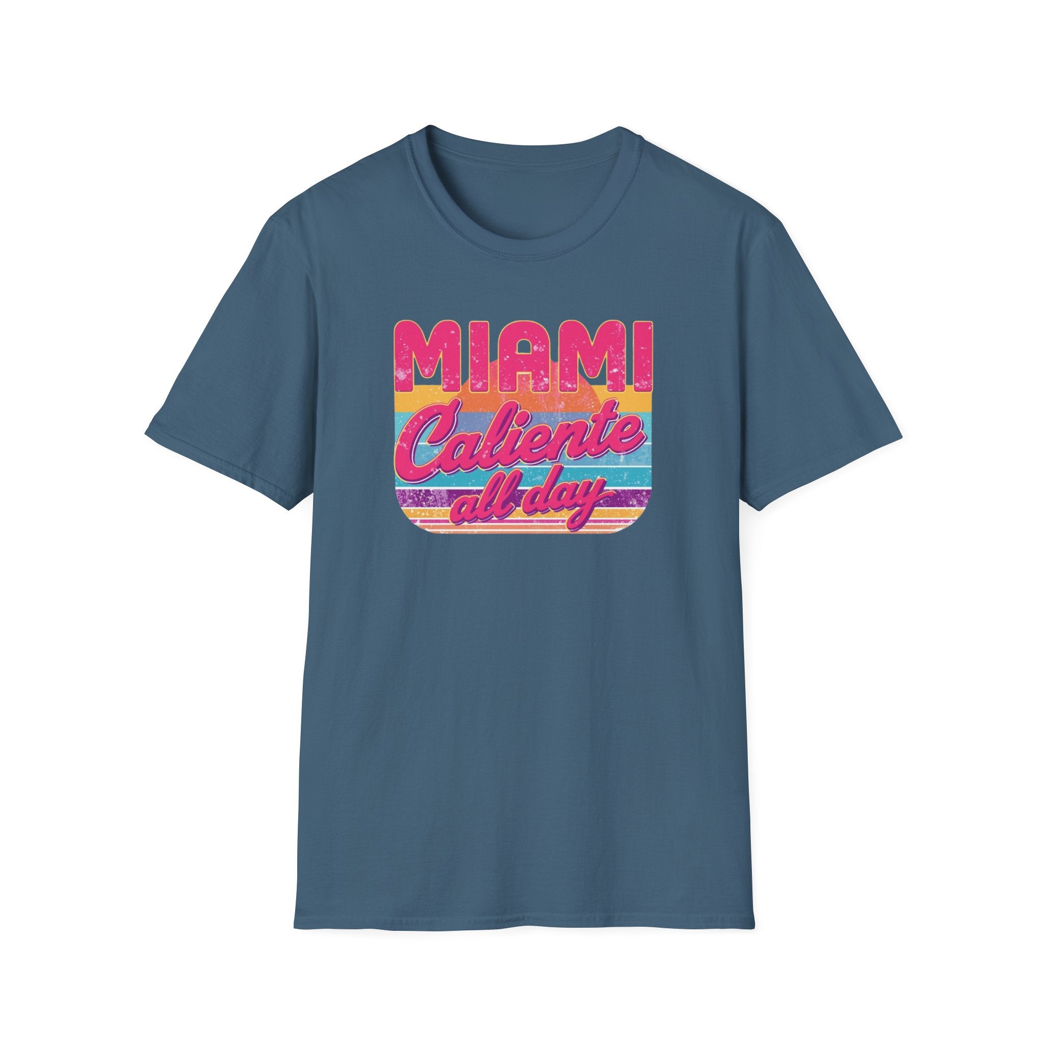Miami Caliente All Day T-Shirt — Retro Sunset Vacation Tee
