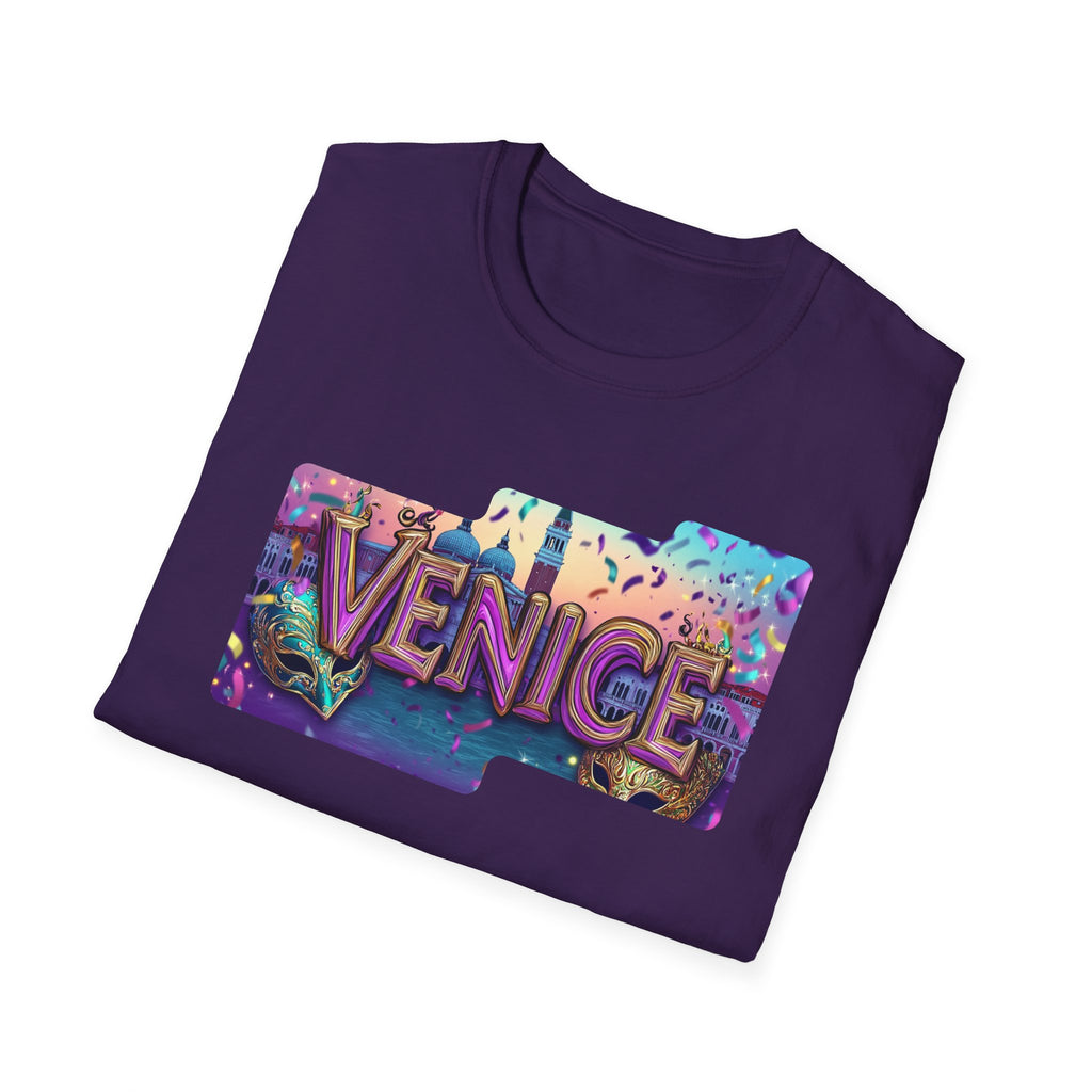Venice Retro Neon Block T-Shirt | City Travel Souvenir
