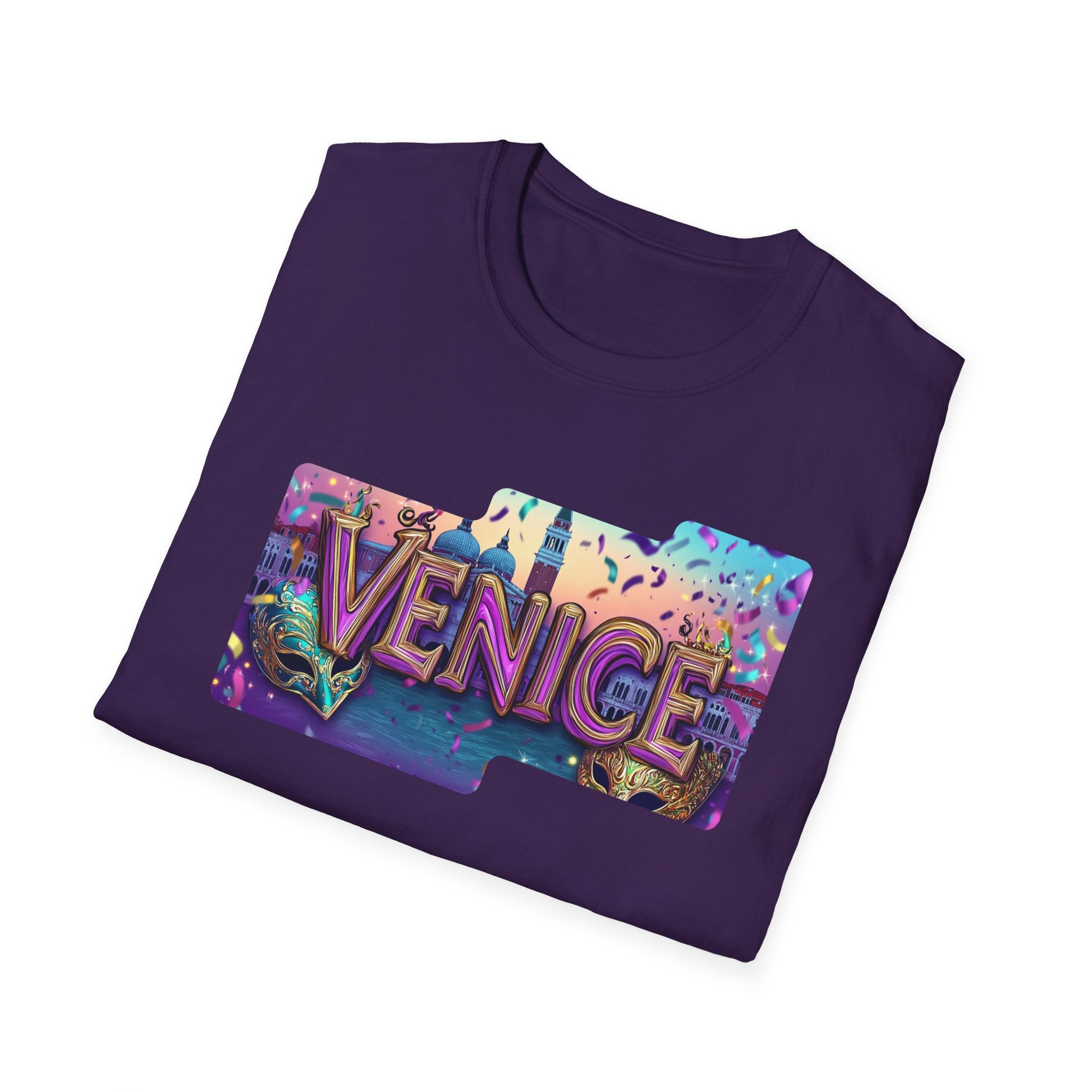 Venice Retro Neon Block T-Shirt | City Travel Souvenir